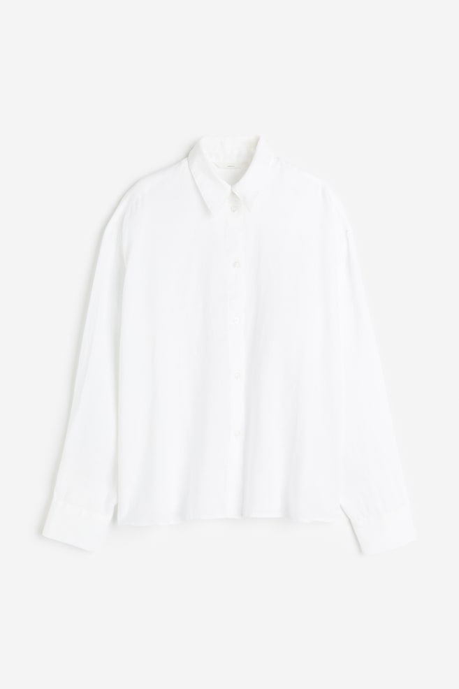 Linen shirt - White/Red - 2