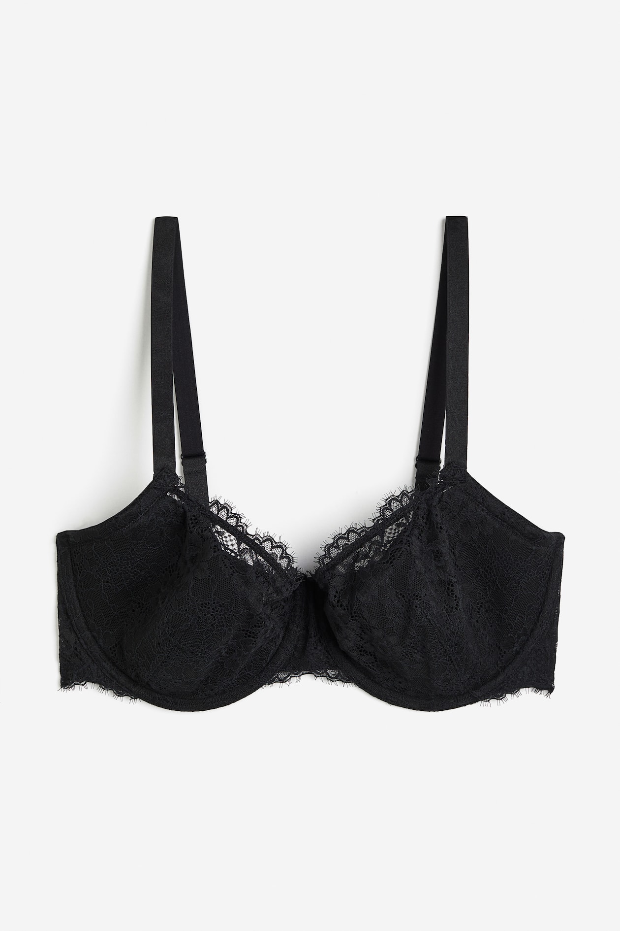 Padded underwired lace bra - Black - Ladies | H&M GB