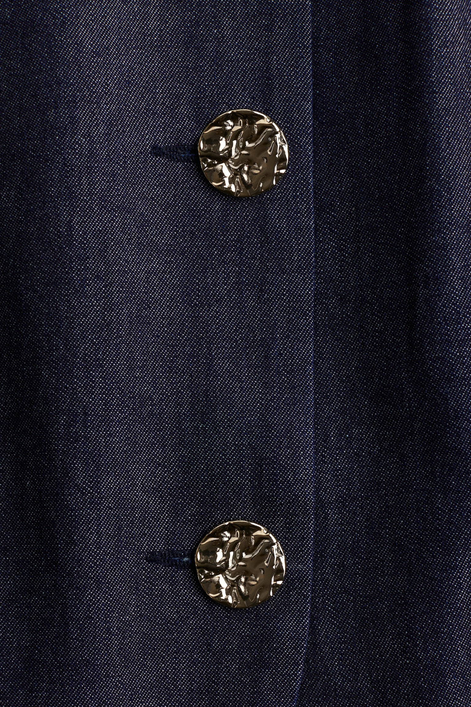 Blouse à manches ballon en denim - Bleu denim foncé - 7