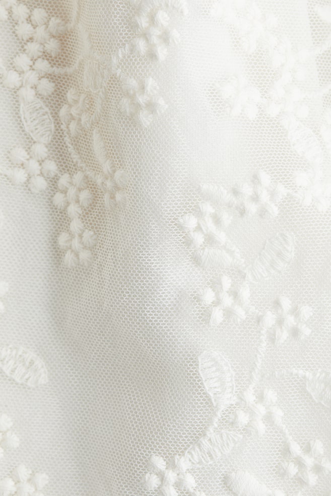 Spitzenkleid in A-Linie-Weiss - 2