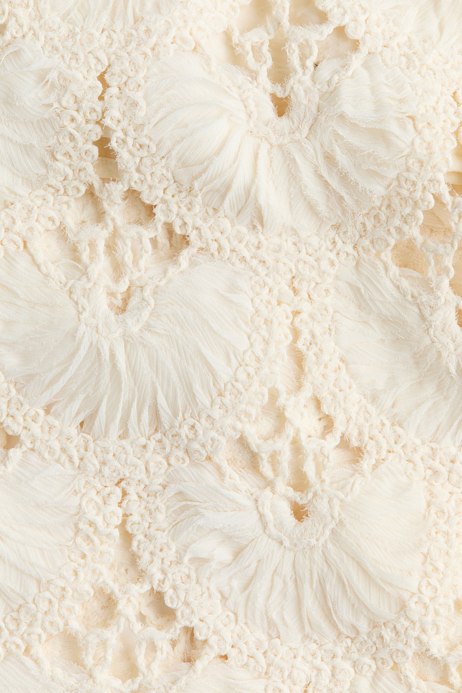 Crochet-look pencil skirt - Cream - 4