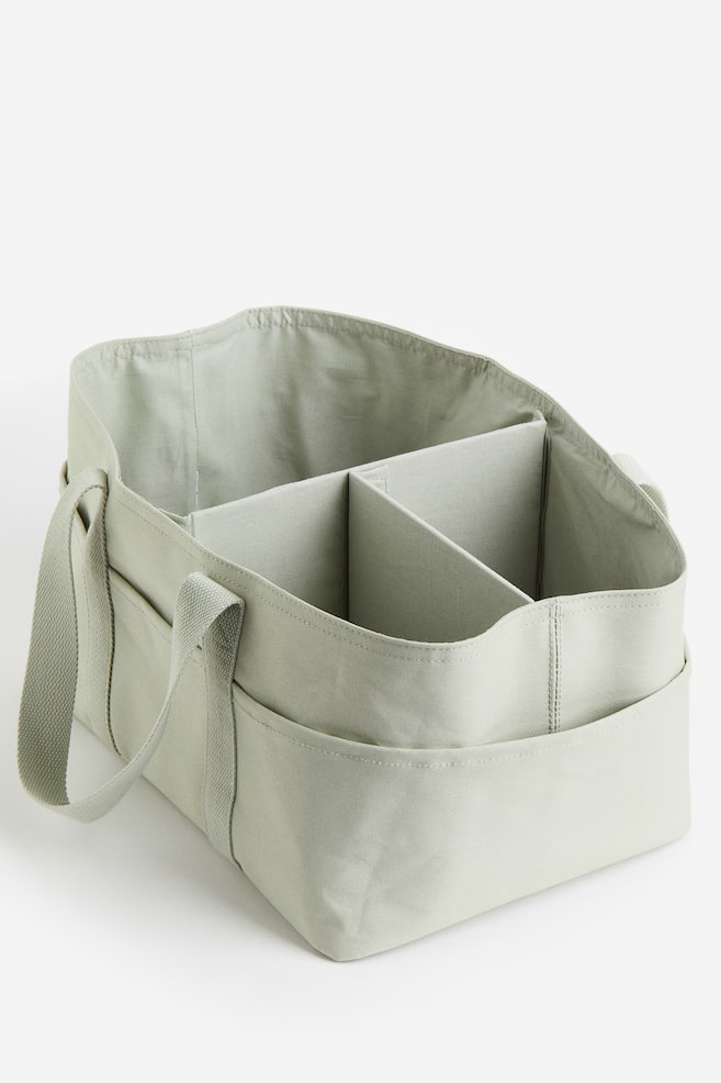 Cotton canvas changing bag - Light green/Natural white/Light grey - 2