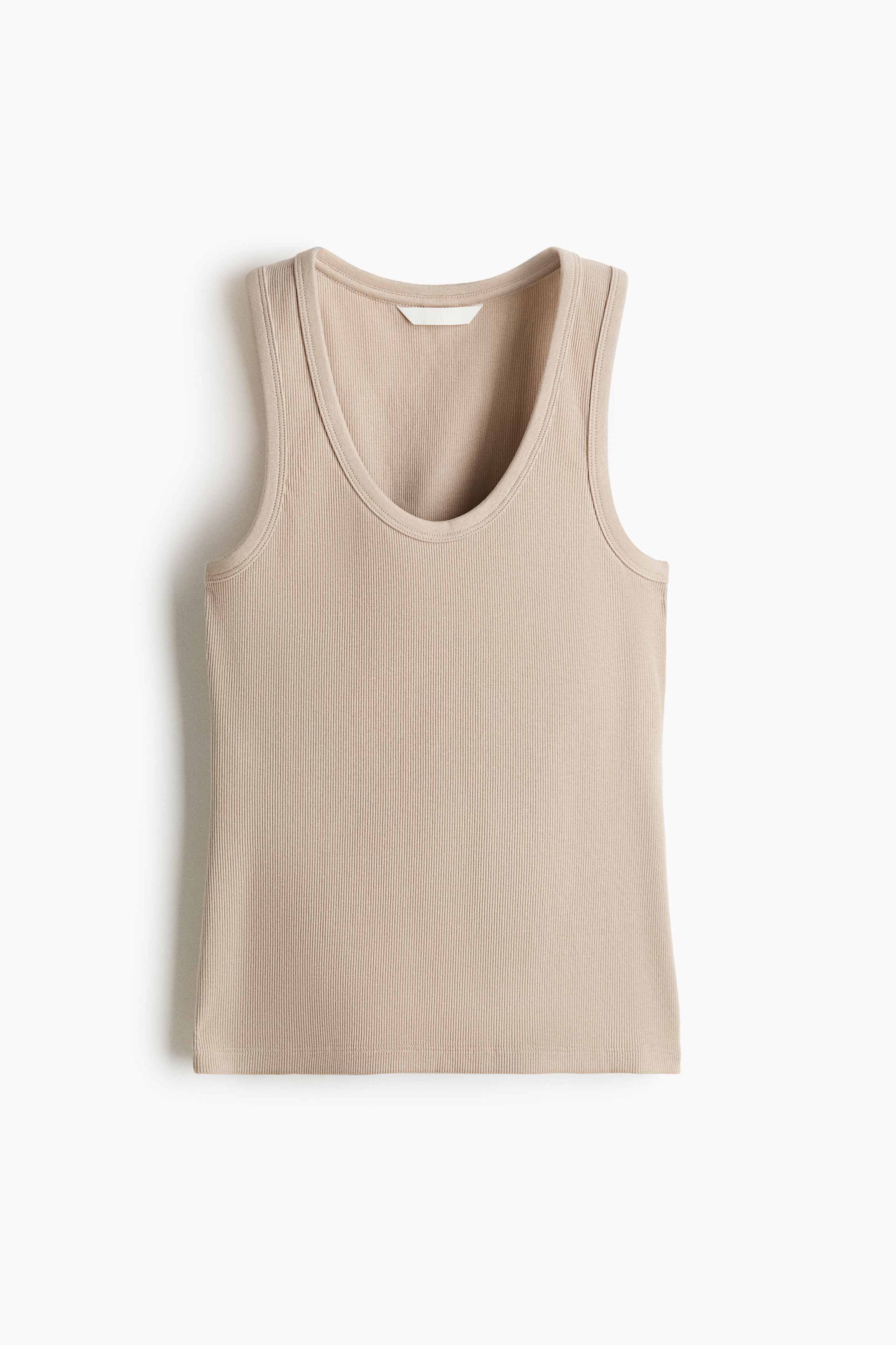 Ribbed Cotton Tank Top - Beige/Light blue/Khaki green/White