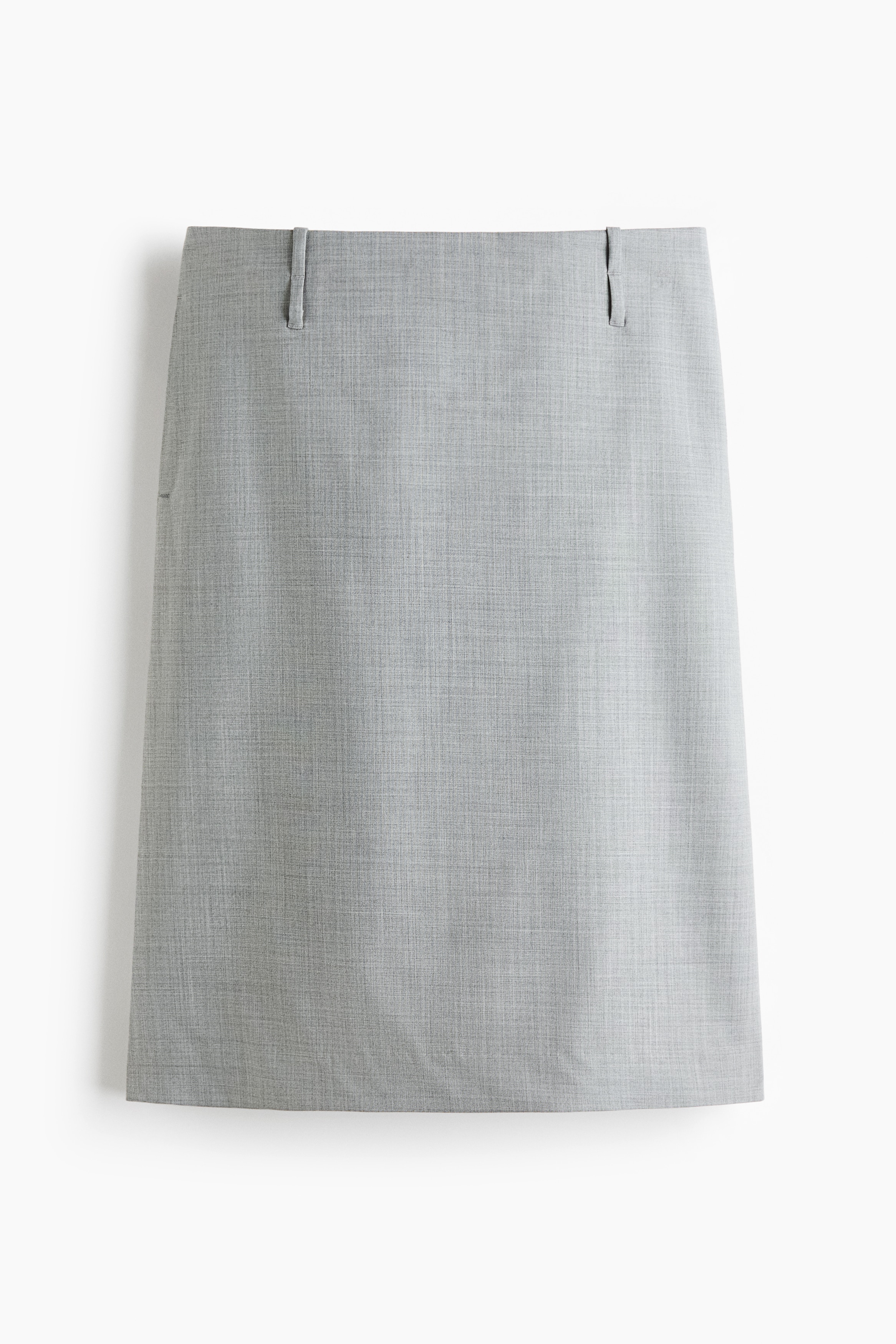 Wool Pencil Skirt - Light grey marle