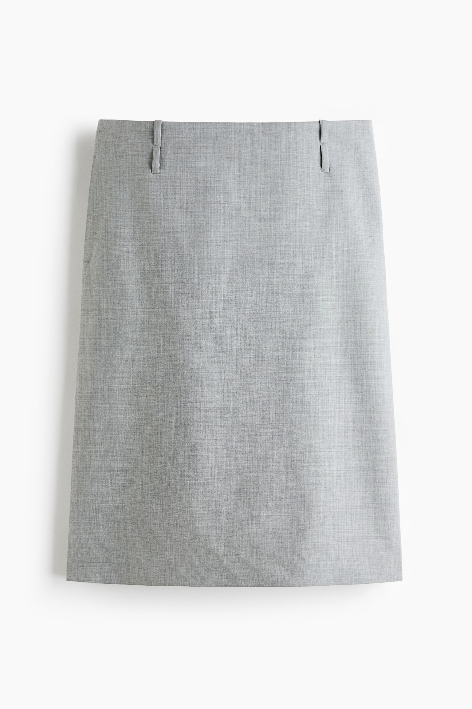 Wool pencil skirt - Light grey marl - 1
