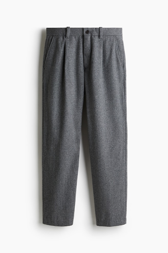 Regular Fit Felted trousers - Grey/Navy blue - 1