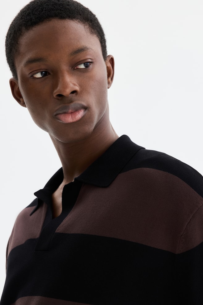 Pikétröja Loose Fit-Brun/Randig - 5