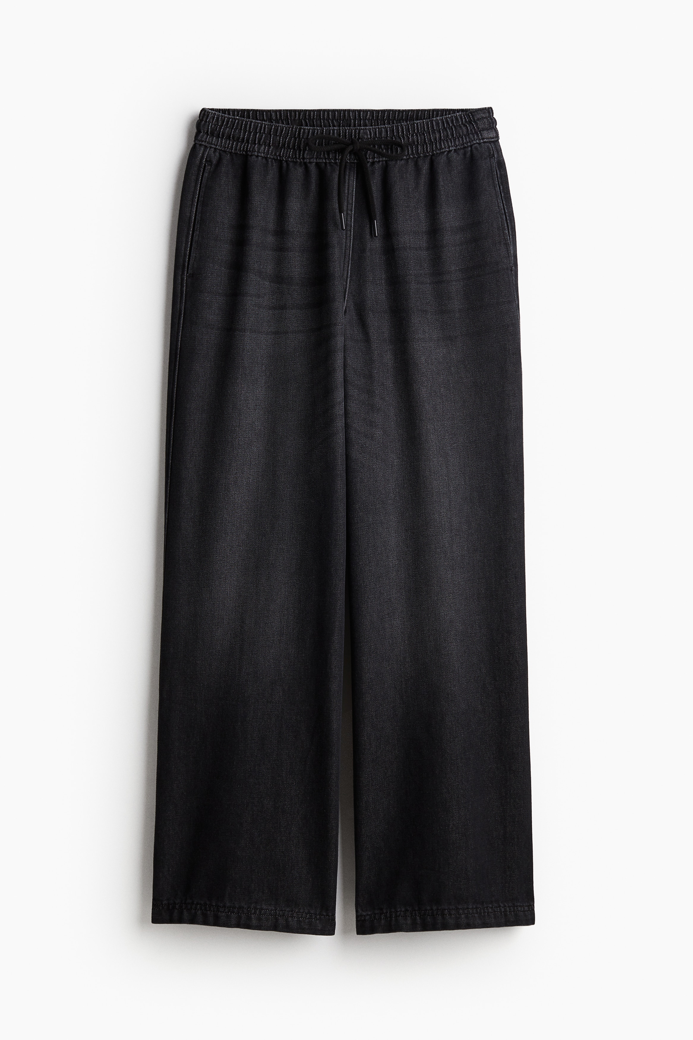8YARDS Women’s LONGPANTS.H Black EX M Wide-cut Pull-on Pants - Black - Ladies | H&M US