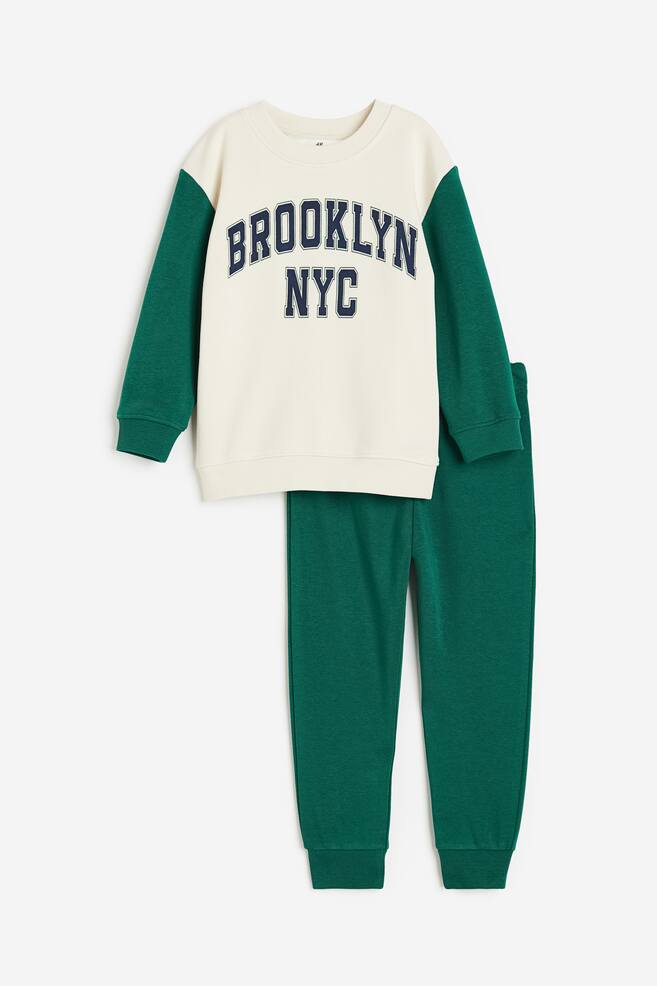 2-piece sweatshirt set - Green/Brooklyn/Light blue/Tigers/Light beige/Patterned/Black/Saturnus - 2