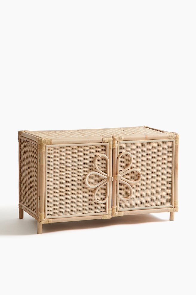 Placard bas en rotin - Beige - 1