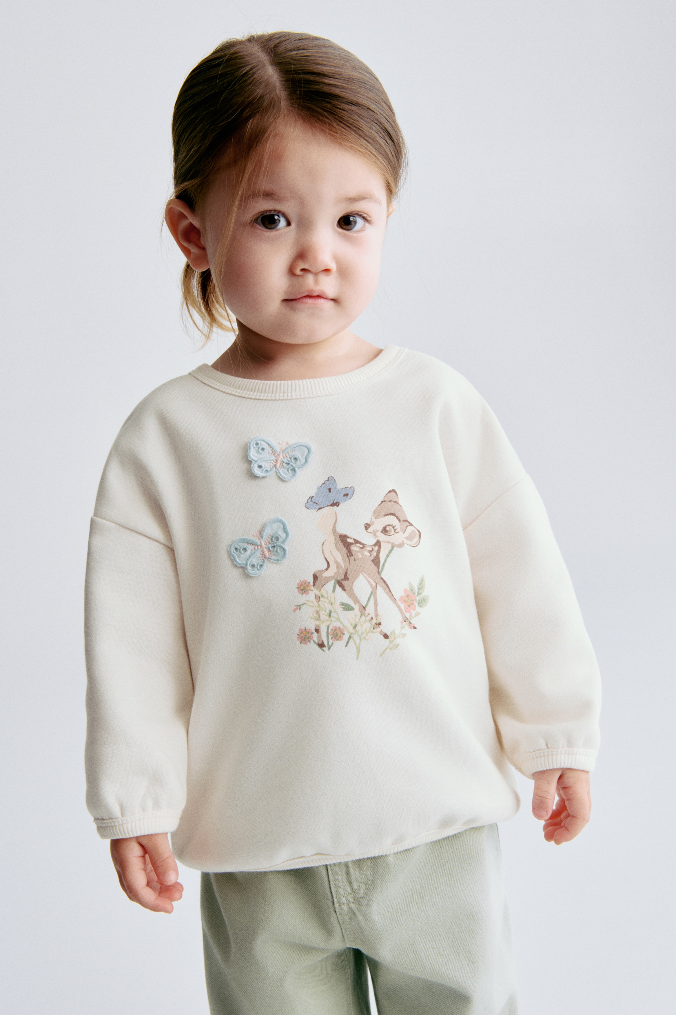 Printed sweatshirt - White/Bambi