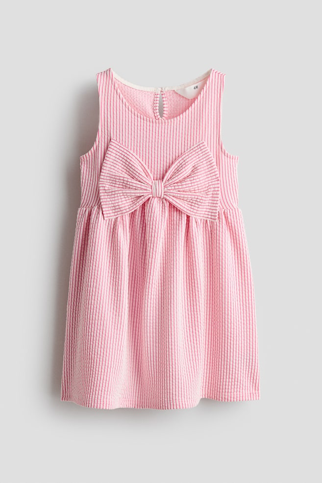 Robe avec nœud devant - Rose/rayé/Bleu/rayé - 1