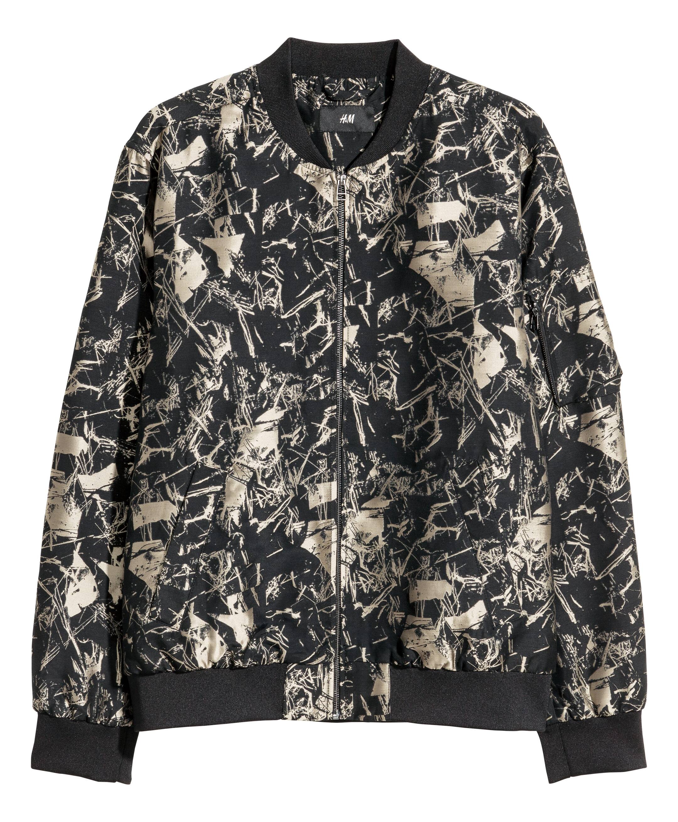 View larger image: Jacquard-weave bomber jacket - Black/Patterned - Men | H&M IE 1