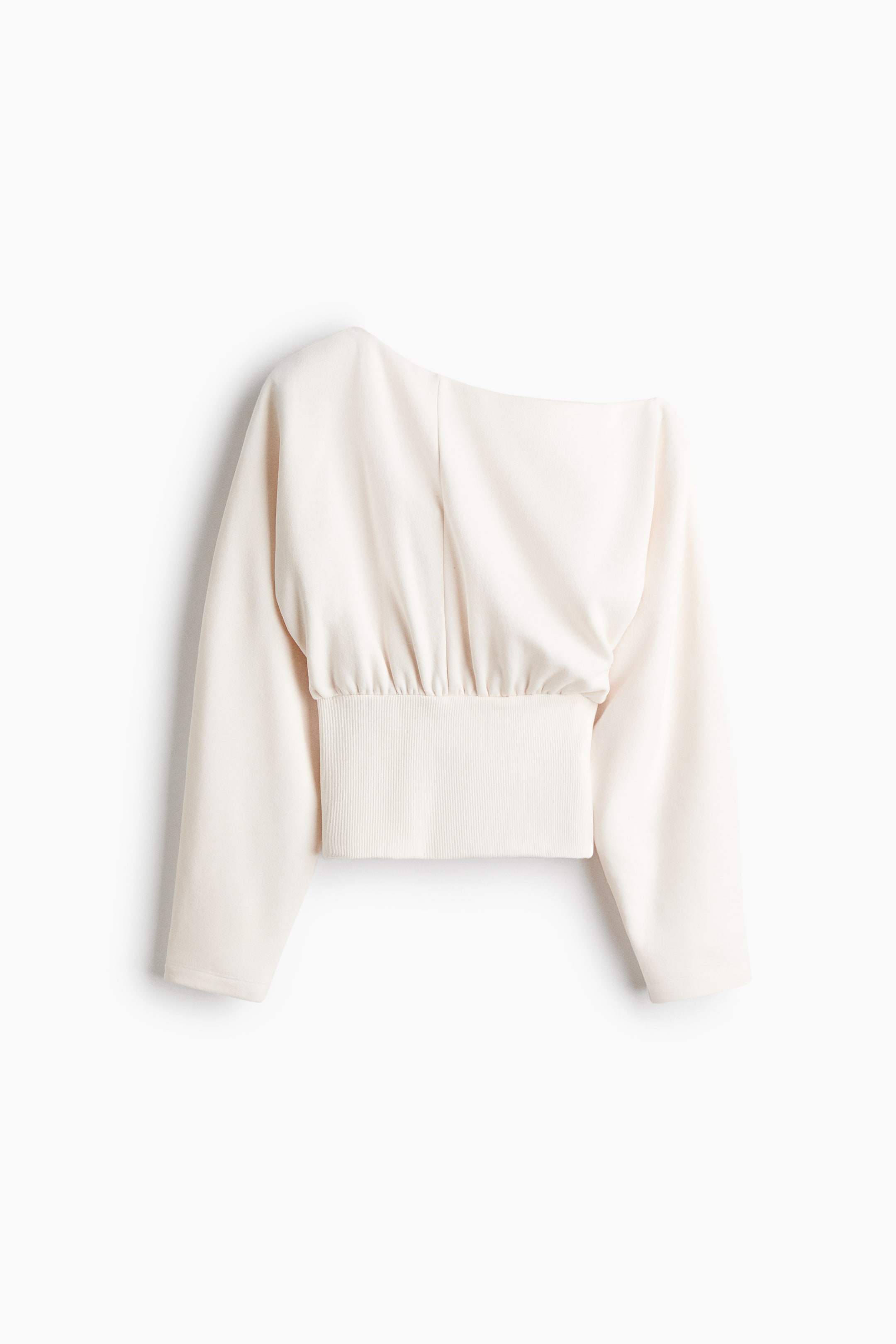 View larger image: Asymmetric cotton sweatshirt - Cream - Ladies | H&M 1