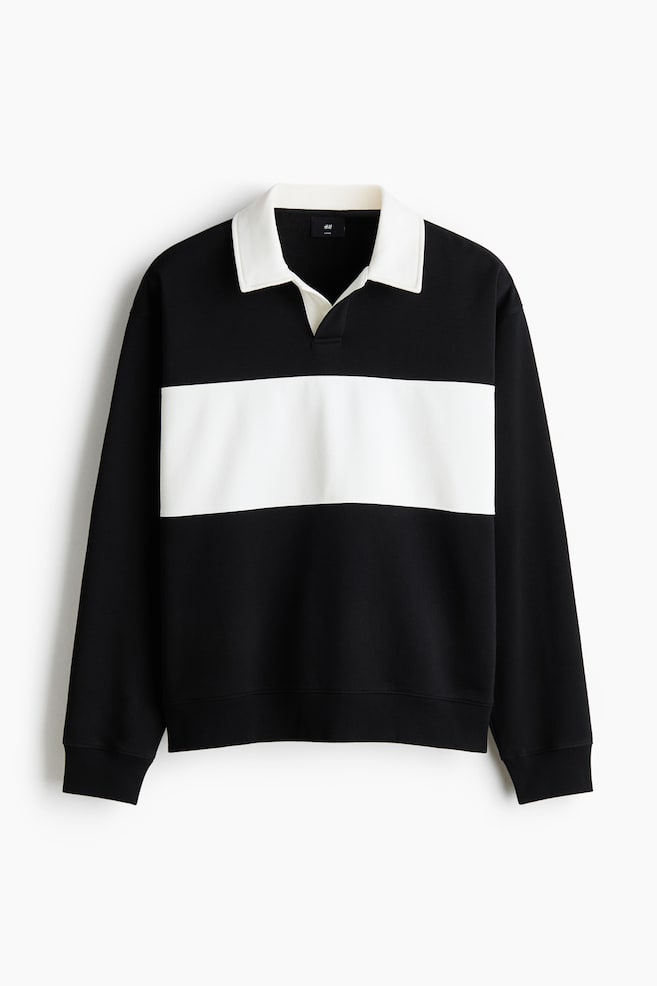 Felpa da rugby Loose Fit - Nero/color block - 1