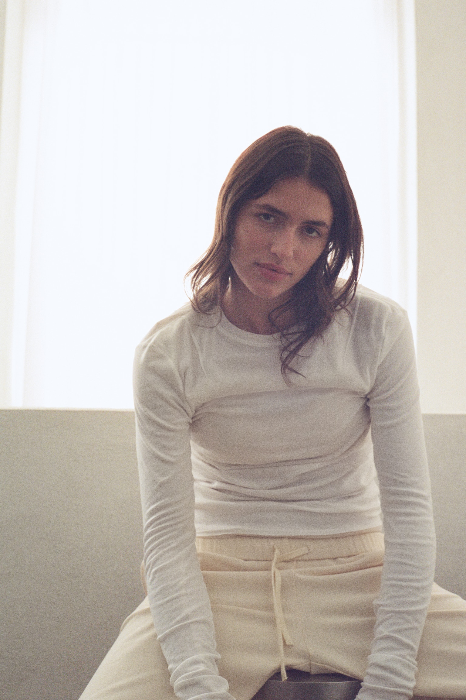 Pantaloni sportivi in felpa con DryMove™ - Crema/Grigio mélange - 4