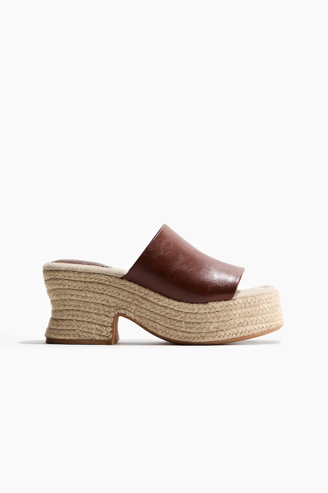 Espadrilles à talon - Marron foncé/Beige foncé/Beige - 1