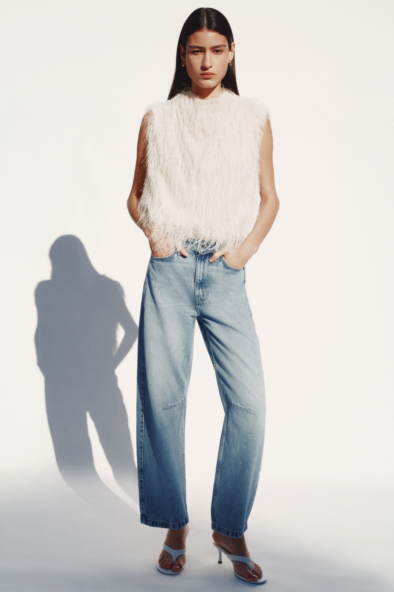 Barrel High Waist Ankle Jeans - Light denim blue - 7