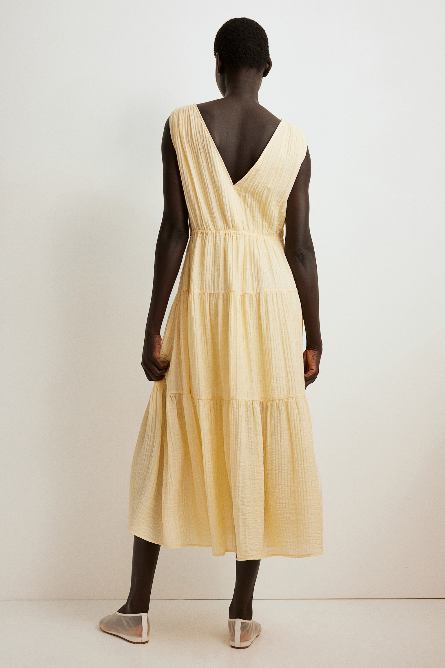 Tiered dress - Light yellow/Olive green/Light blue - 5