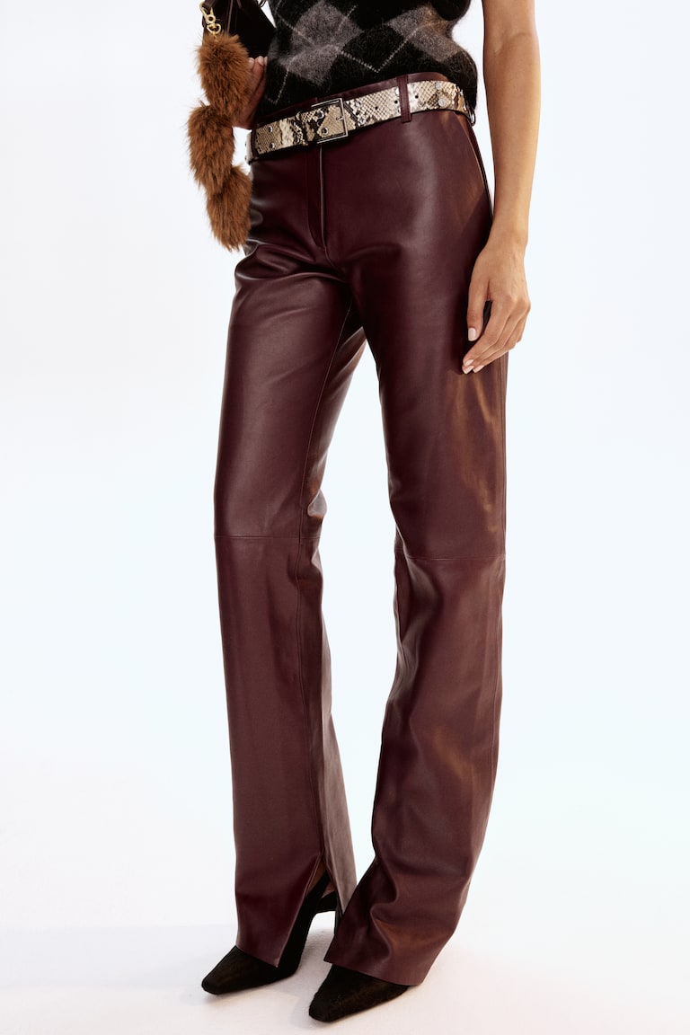 Pantaloni in pelle Bordeaux DONNA H&M IT