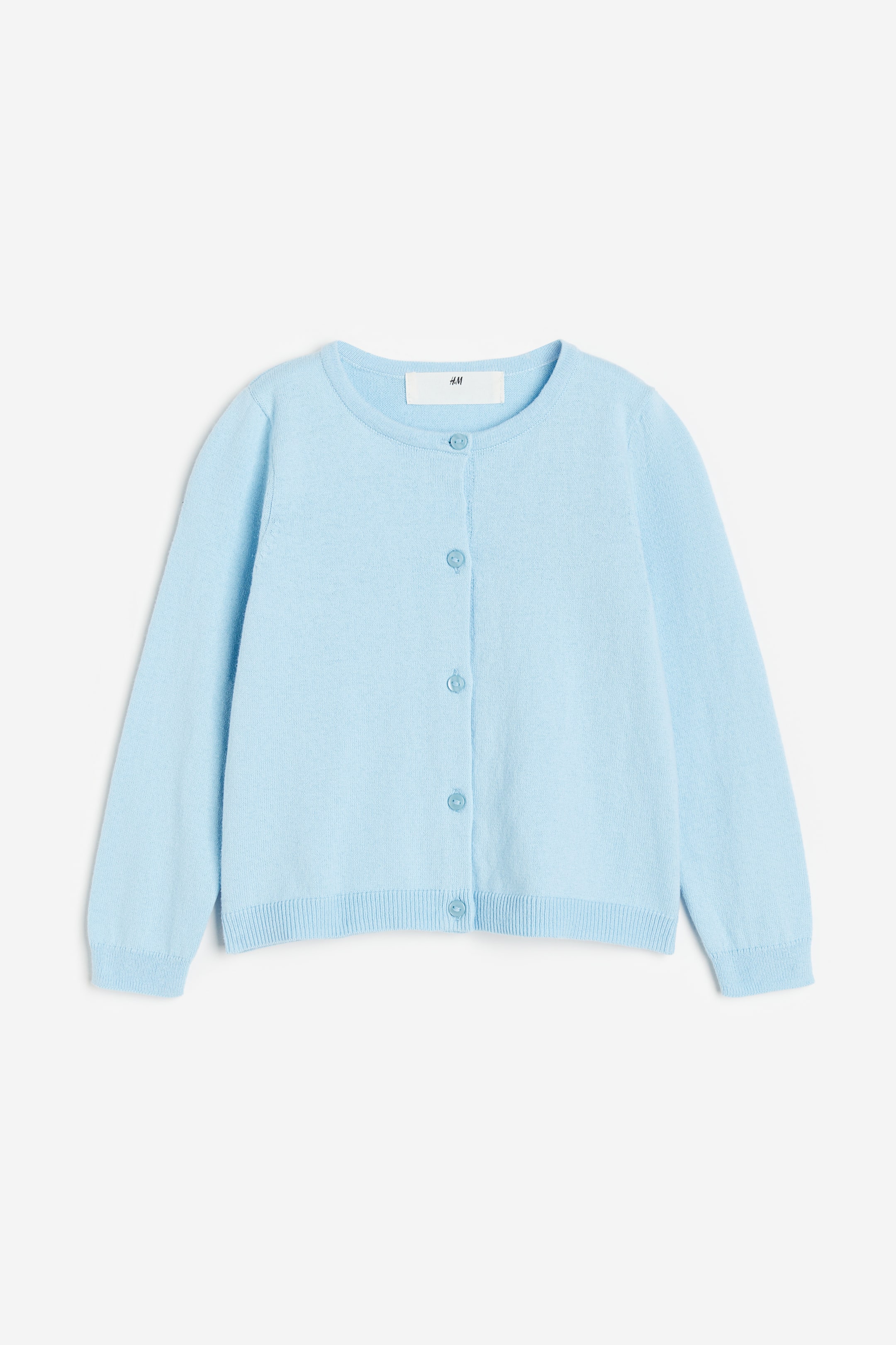 View larger image: Fine-knit cotton cardigan - Light blue - Kids | H&M 1