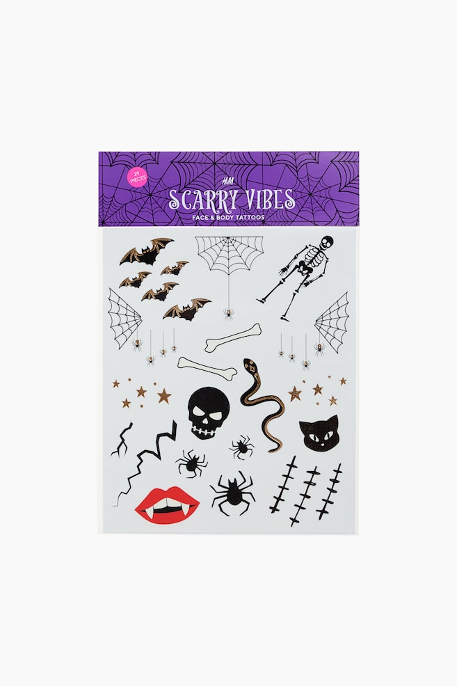 Tatuaggi temporanei viso/corpo - Viola/Halloween - 1