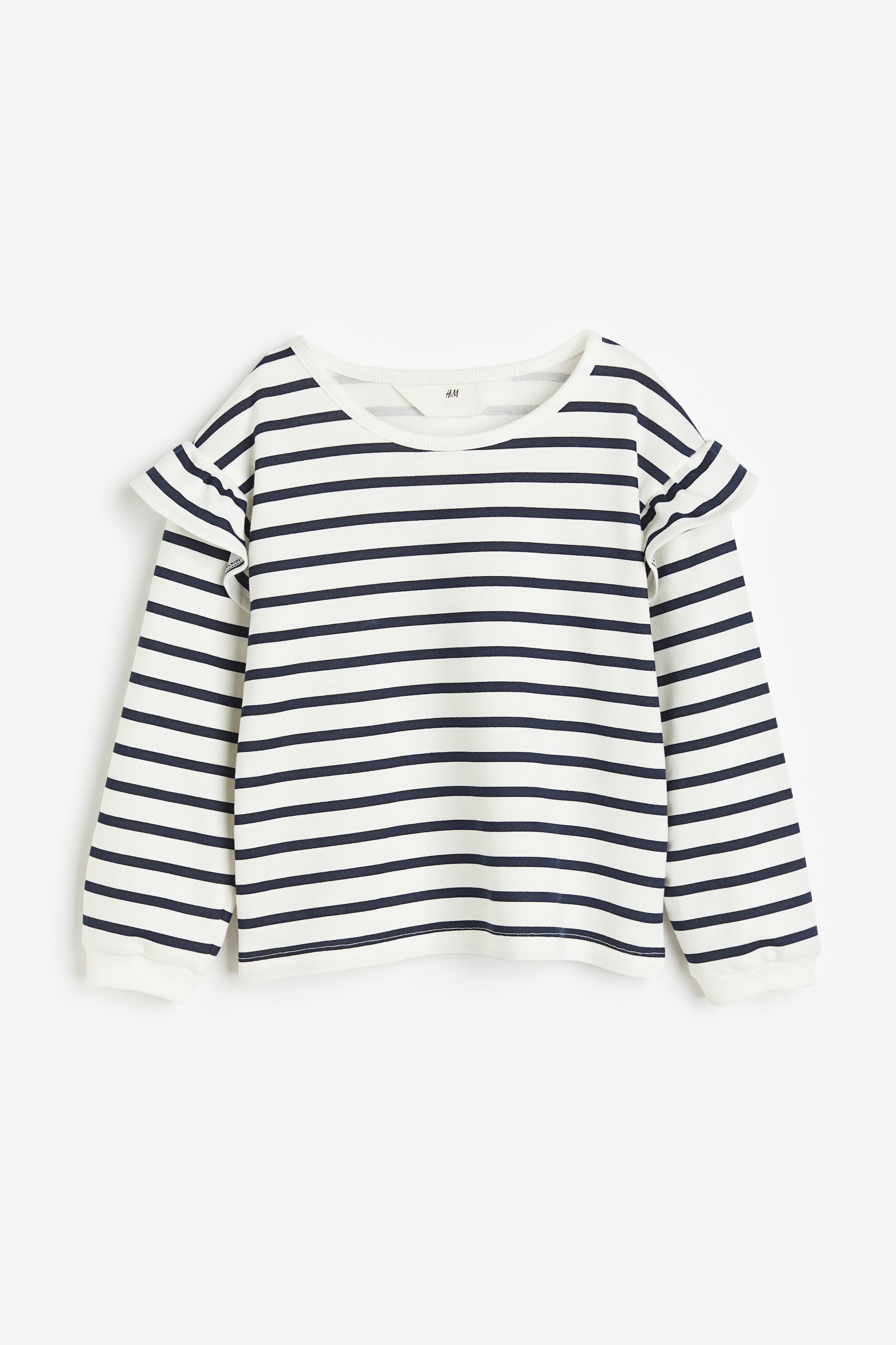 Felpa con volant Bianco/righe BAMBINO H&M CH