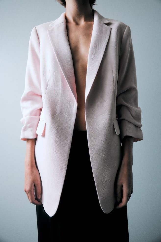 Gathered-sleeve jacket - Light pink/Black/Beige/Navy blue - 1