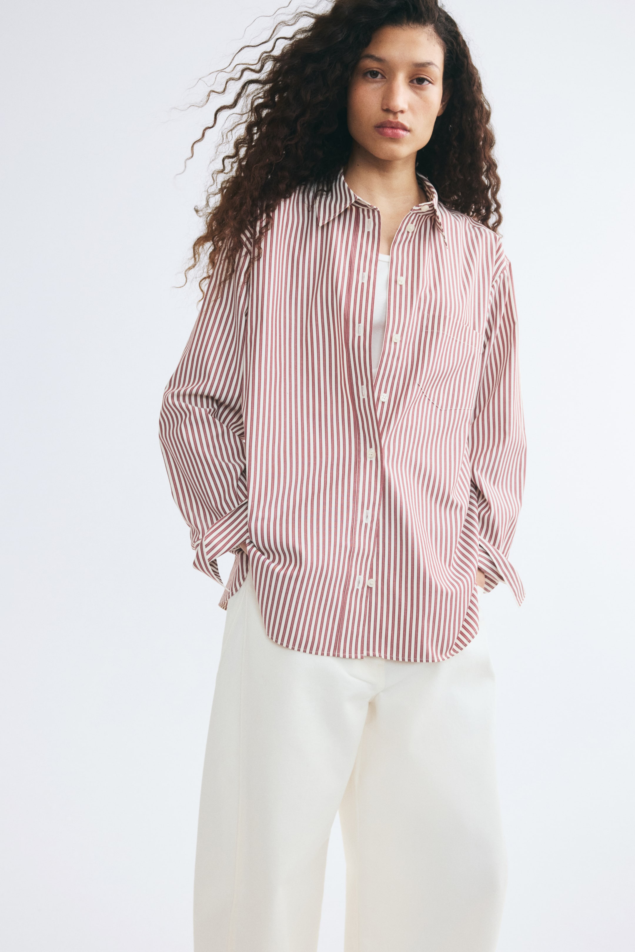 Oversized Dobby-Weave Shirt