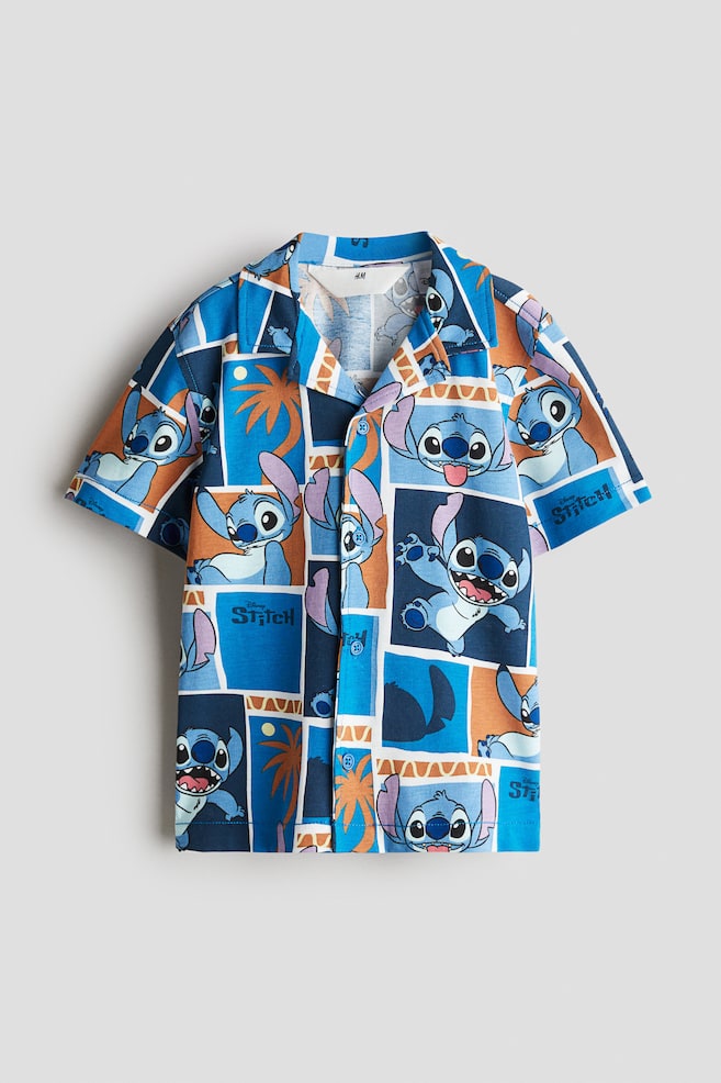 Print Resort Shirt - Blue/Lilo & Stitch - 1