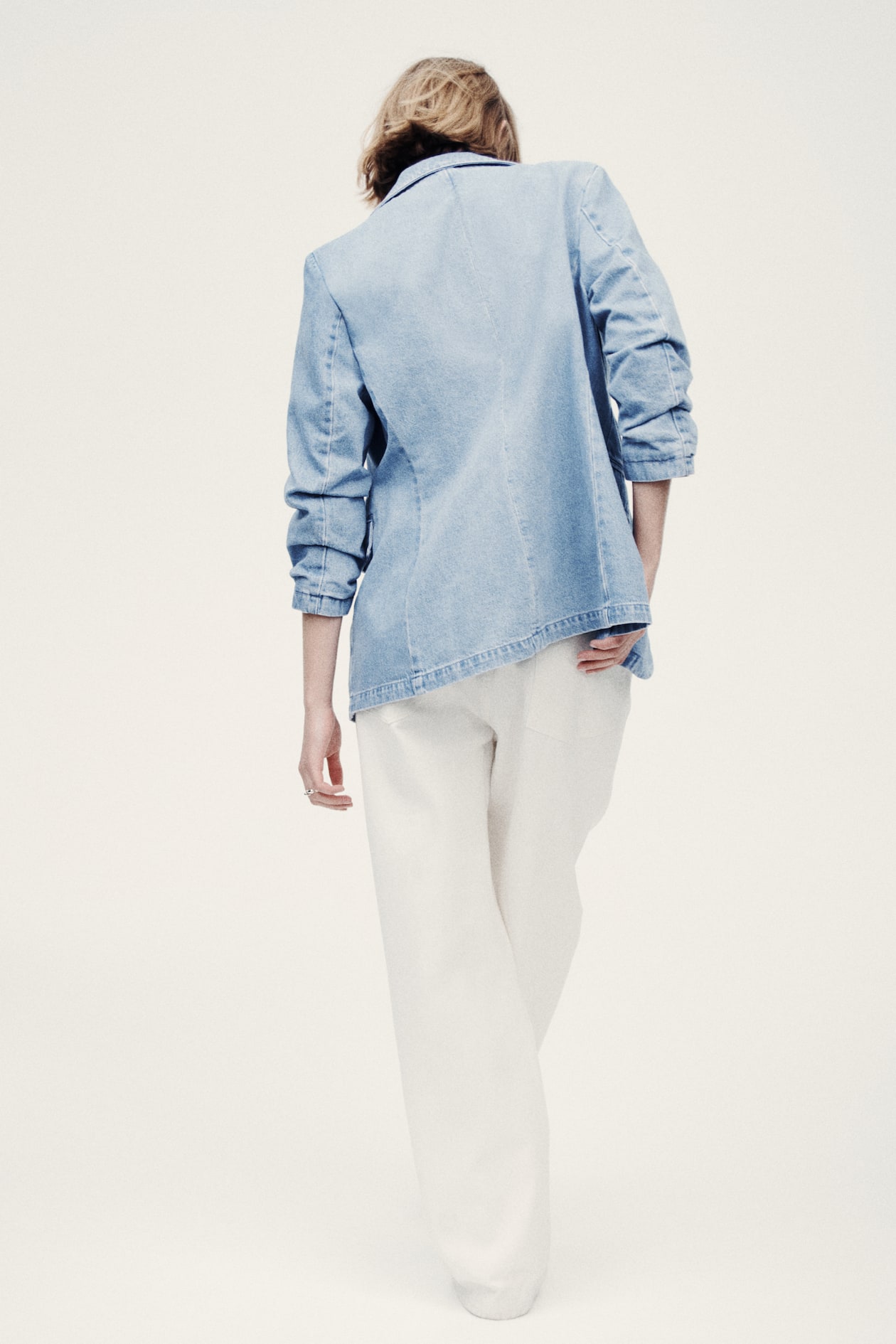 Gathered-Sleeve Denim Jacket - image 3