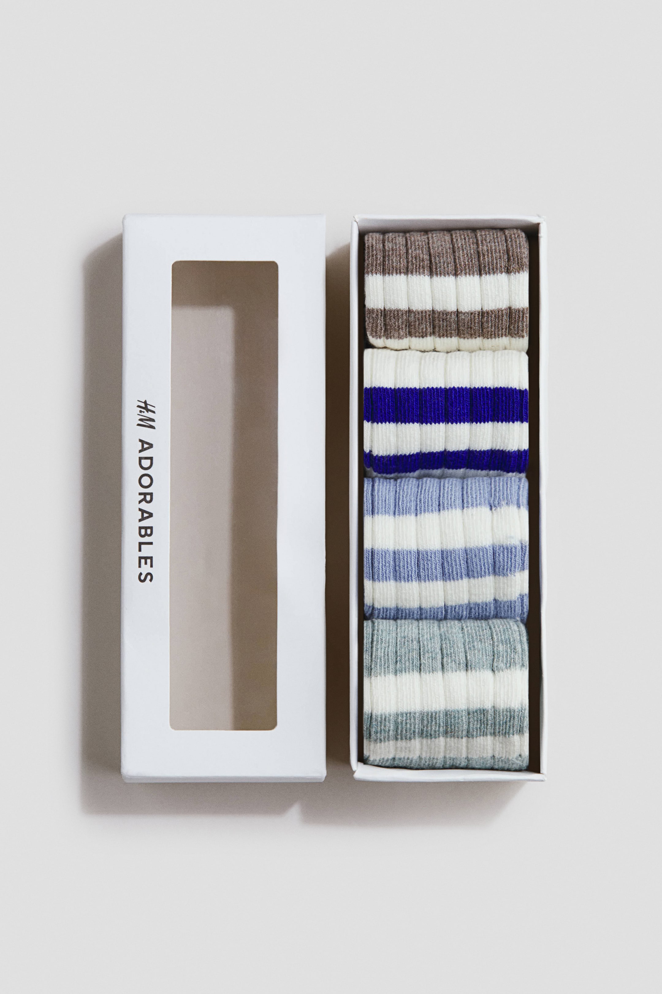 Lot de 4 paires chaussettes côtelées