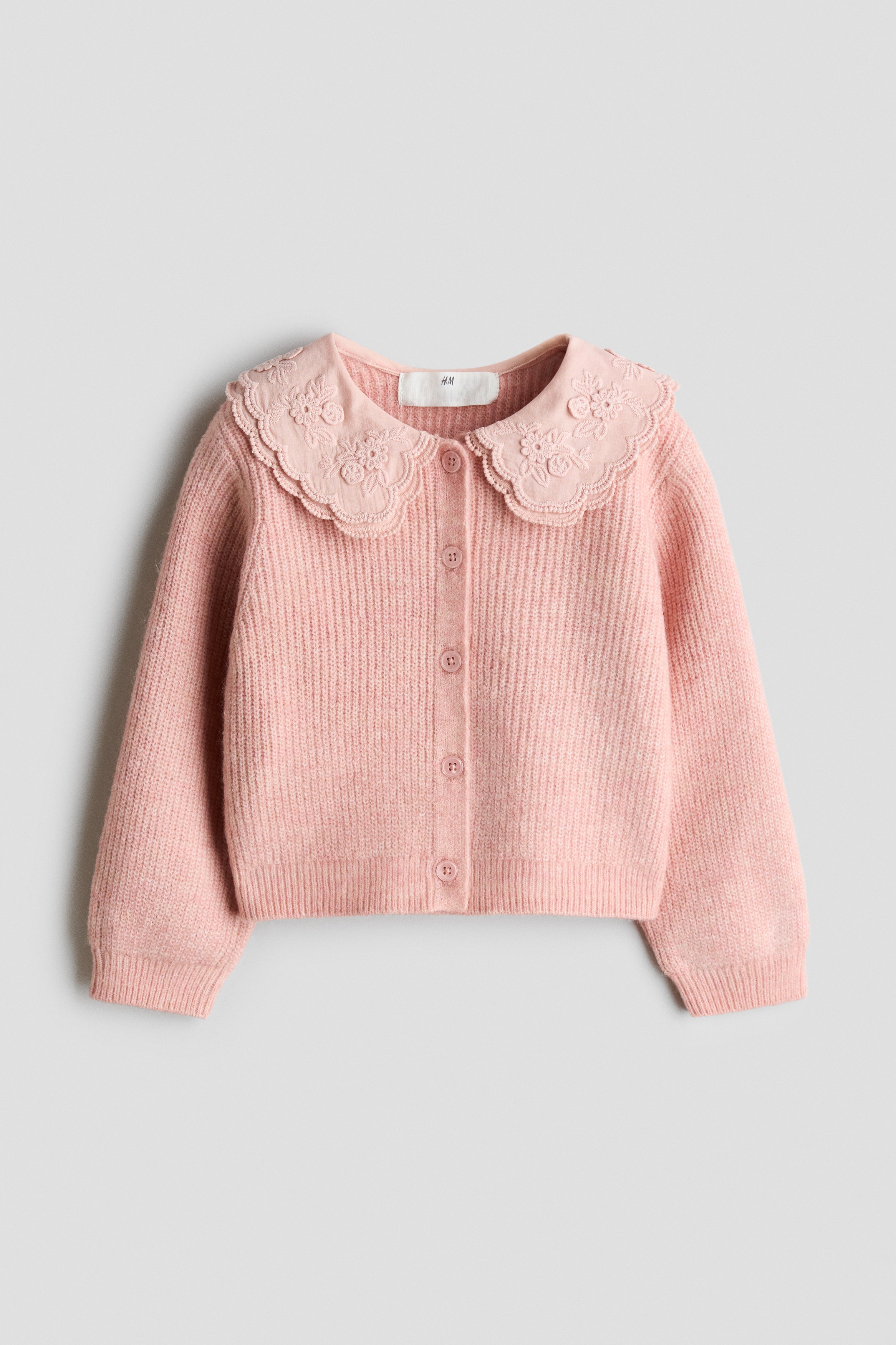 Collared cardigan - Light dusty pink