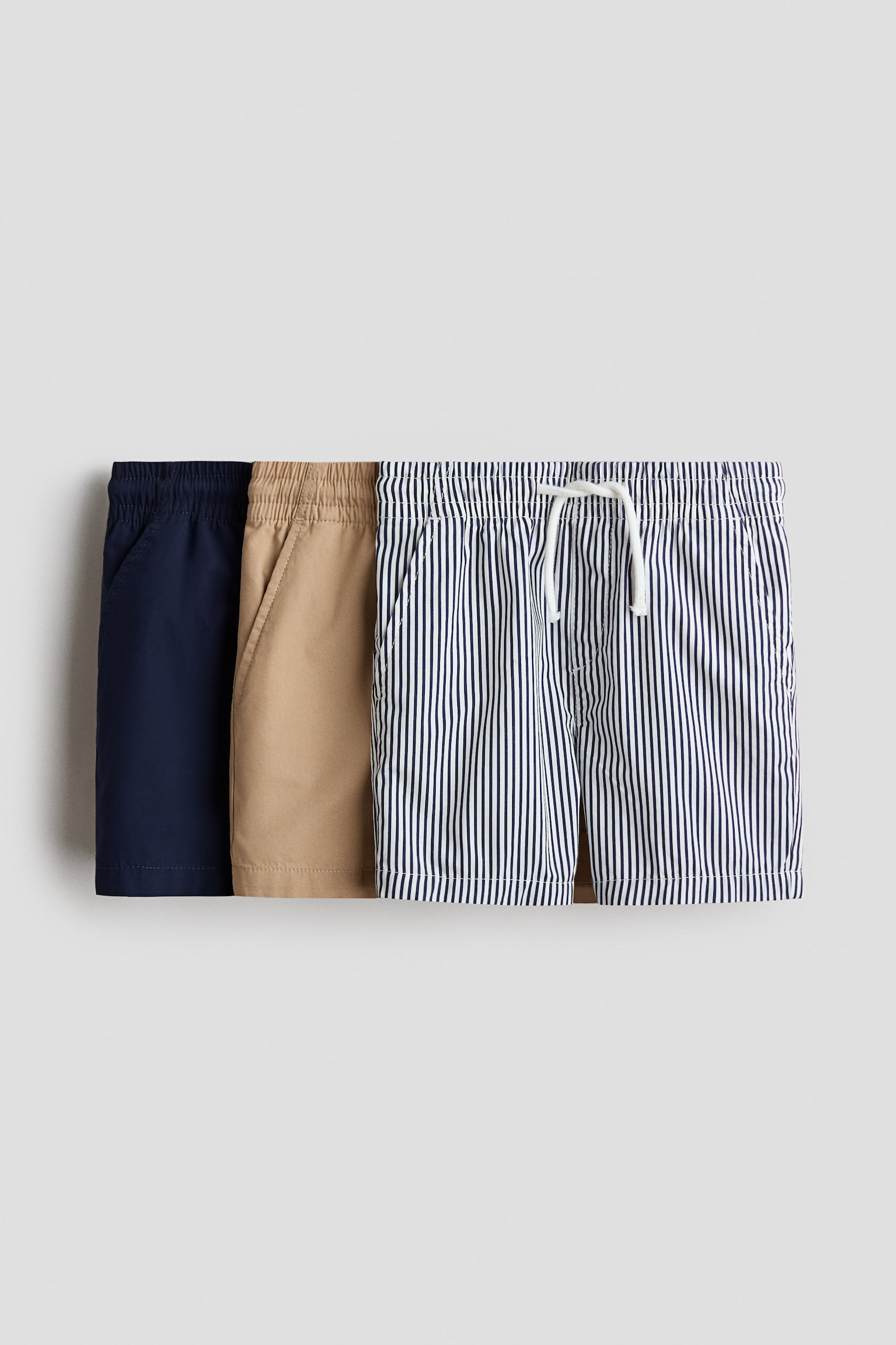 3-pack cotton shorts - Beige/Striped