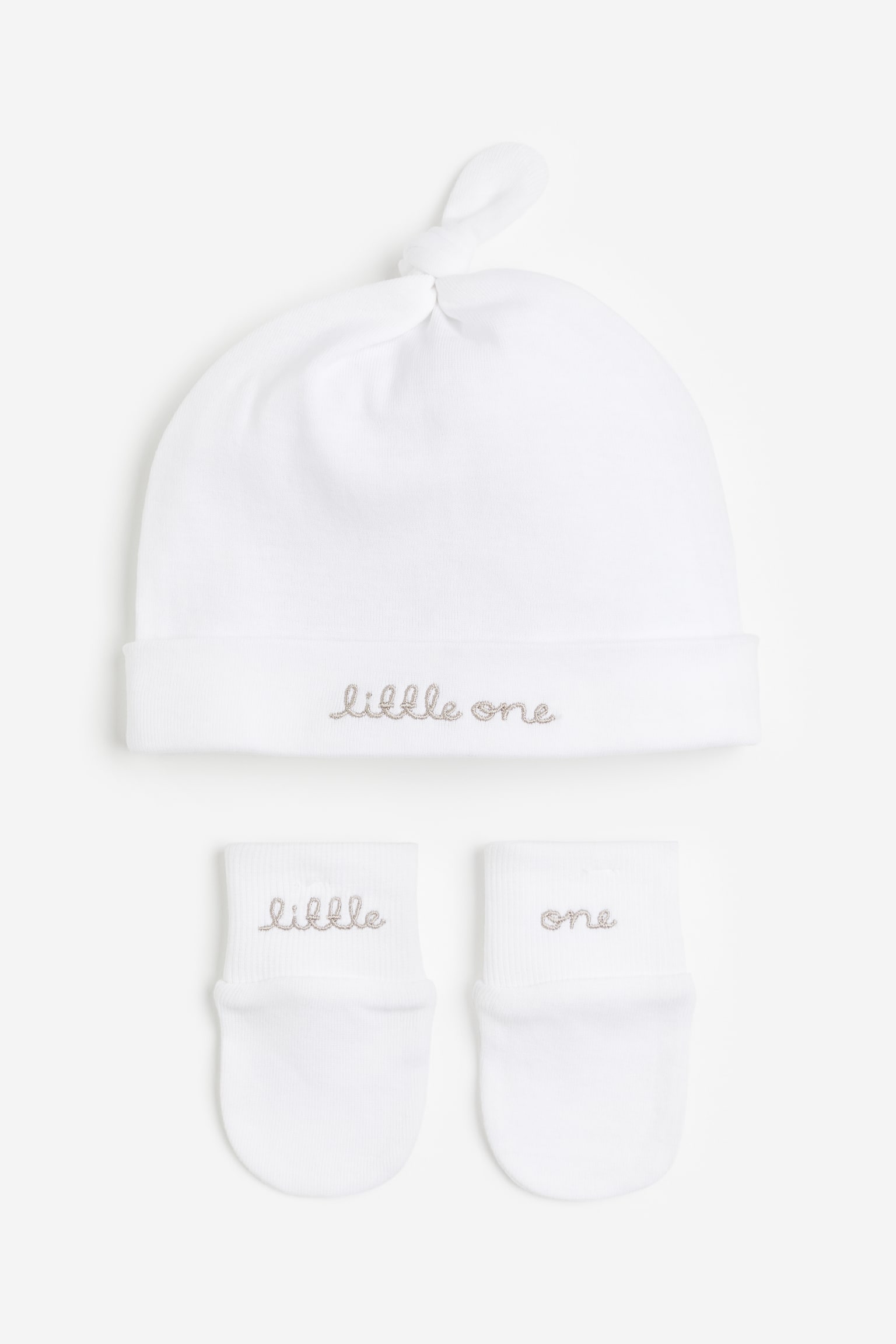 Conjunto de 2 peças em algodão - Branco/Little one/Creme - 1