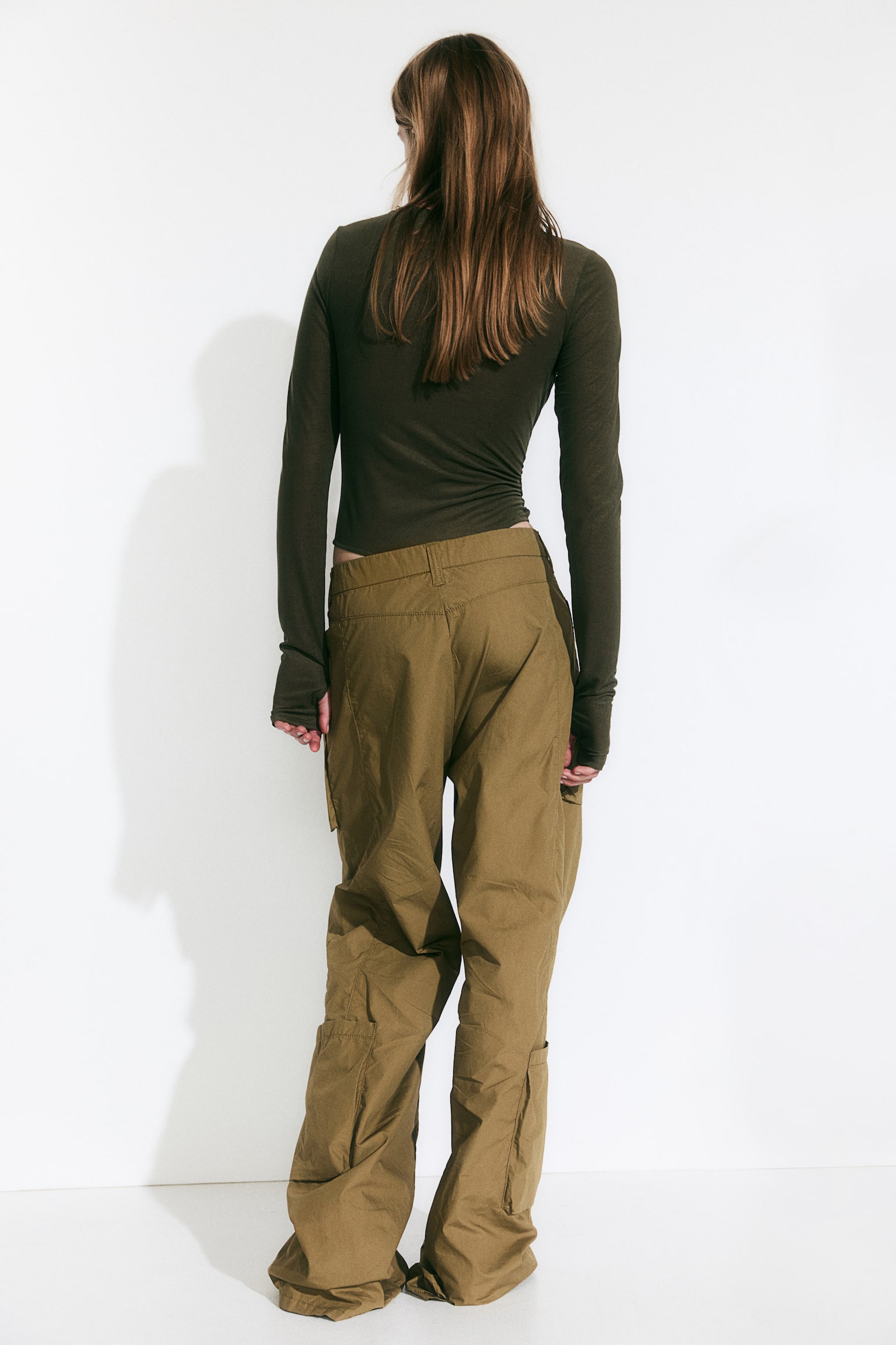 Cotton cargo trousers - Beige/Black/Light beige - 3