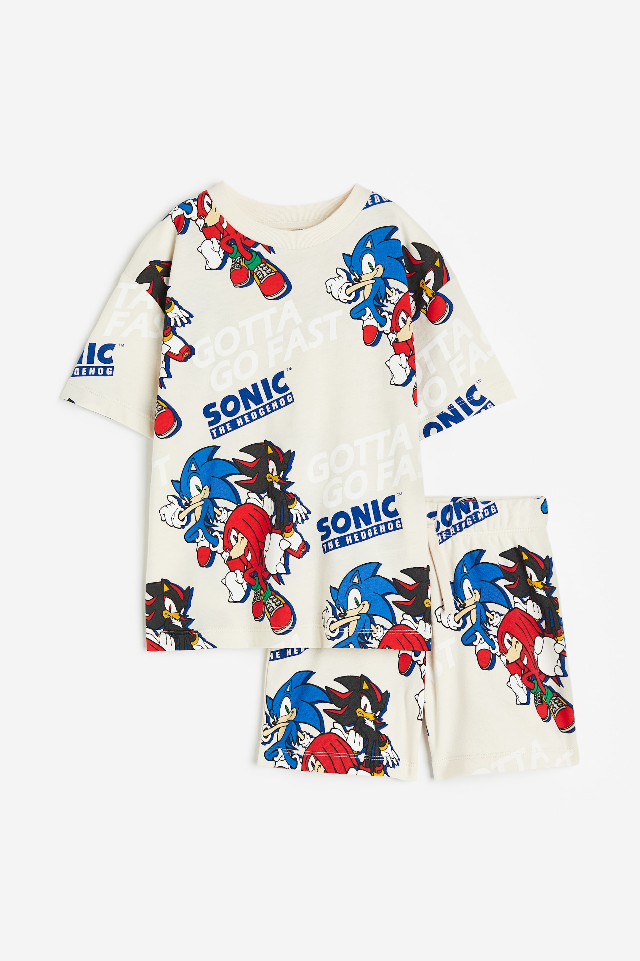 Voir une image plus grande: Ensemble imprimé 2 pièces - Beige clair/Sonic le Hérisson - Kids | H&M CA 1