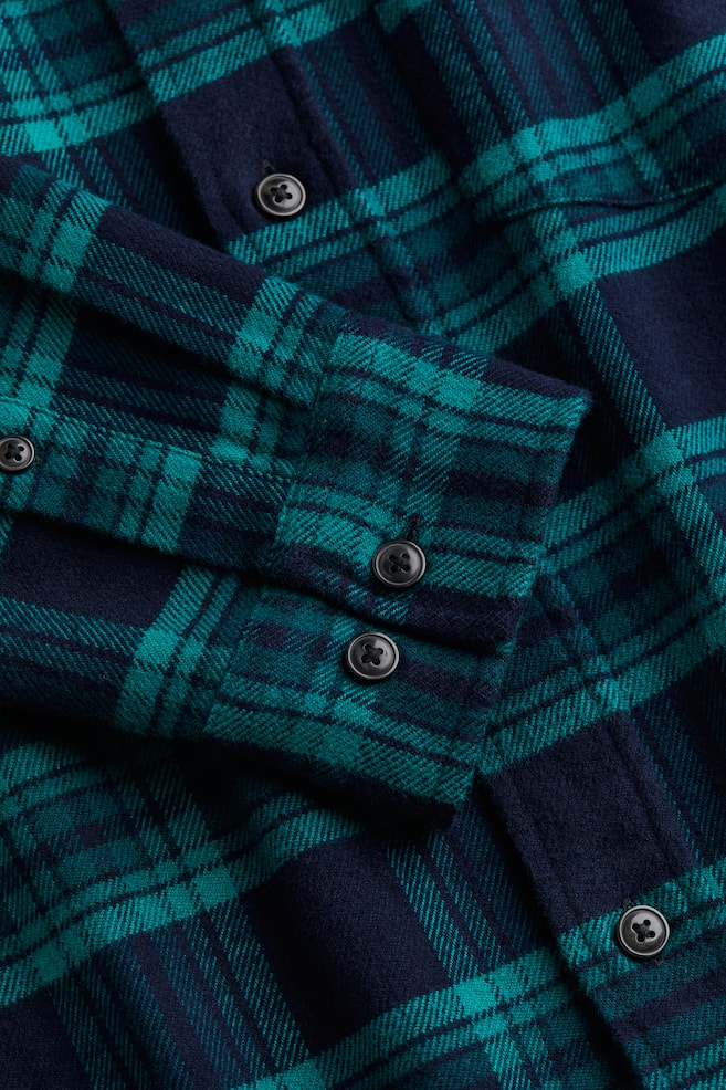 Skjorte i flonel Regular Fit - Mørkeblå/Ternet/Beige/Ternet/Rød/Sortternet/Brun/Lillaternet - 3