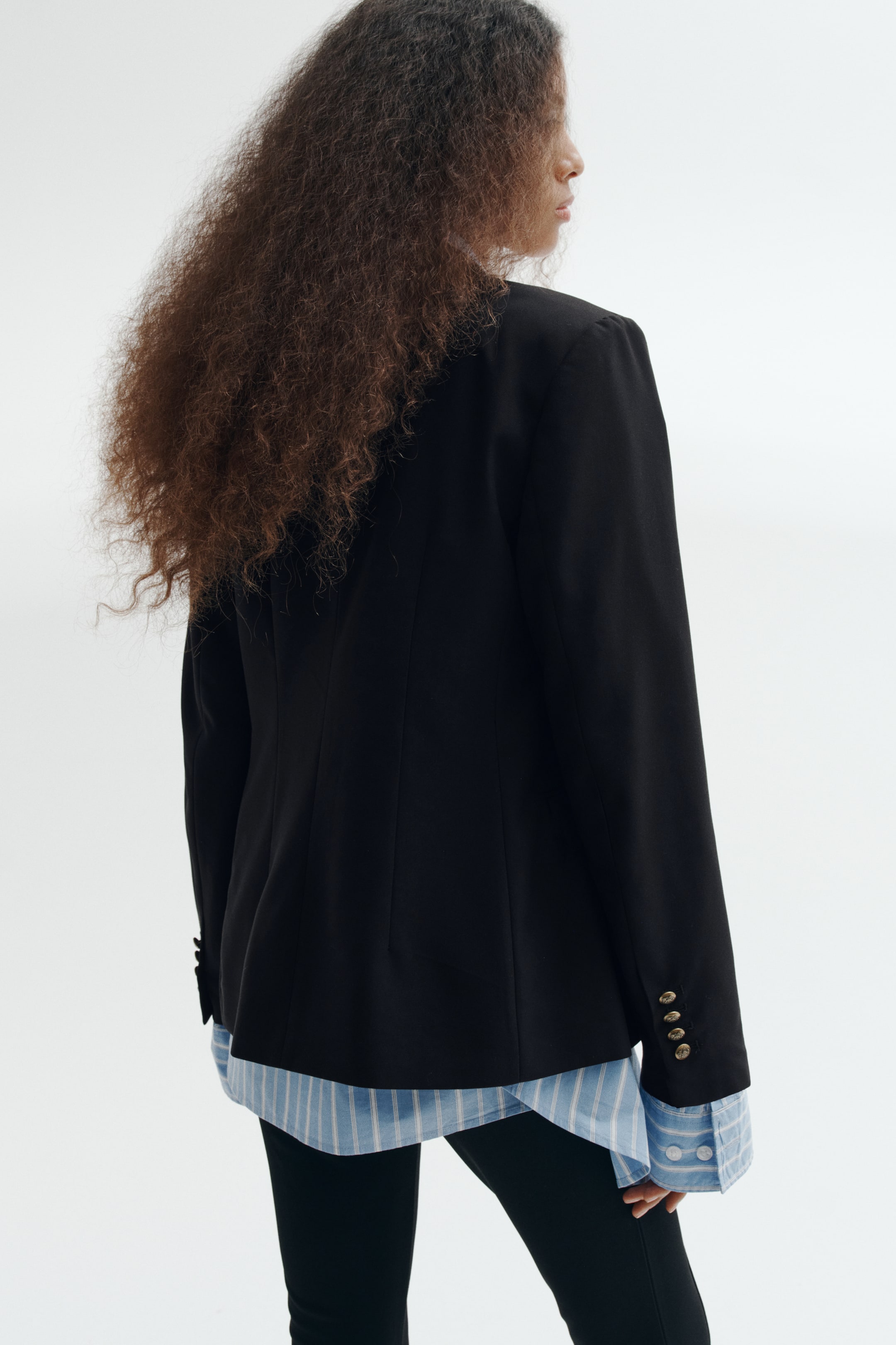 Double-Breasted Twill Blazer