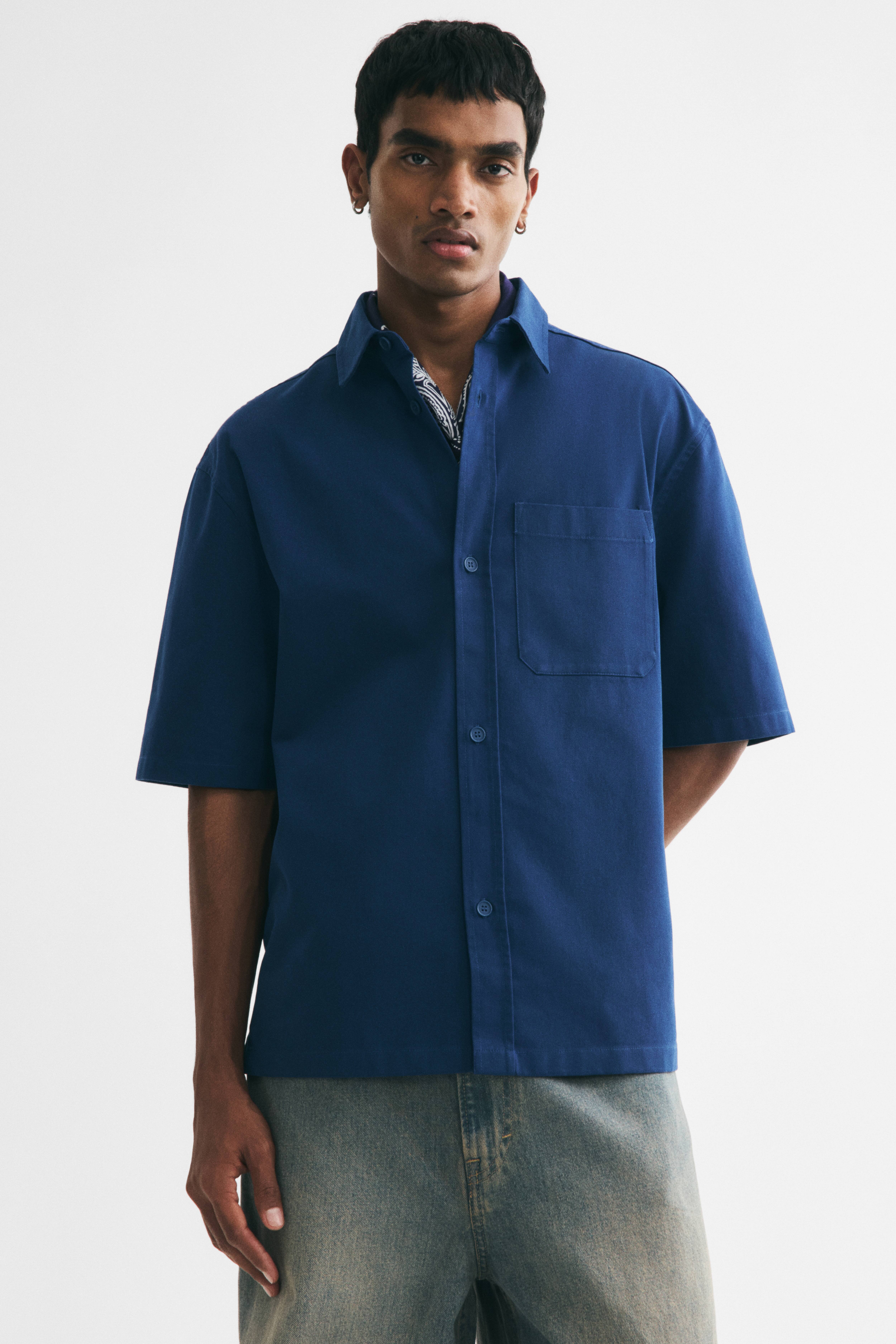 Relaxed-Fit Embroidered-Motif Cotton Shirt
