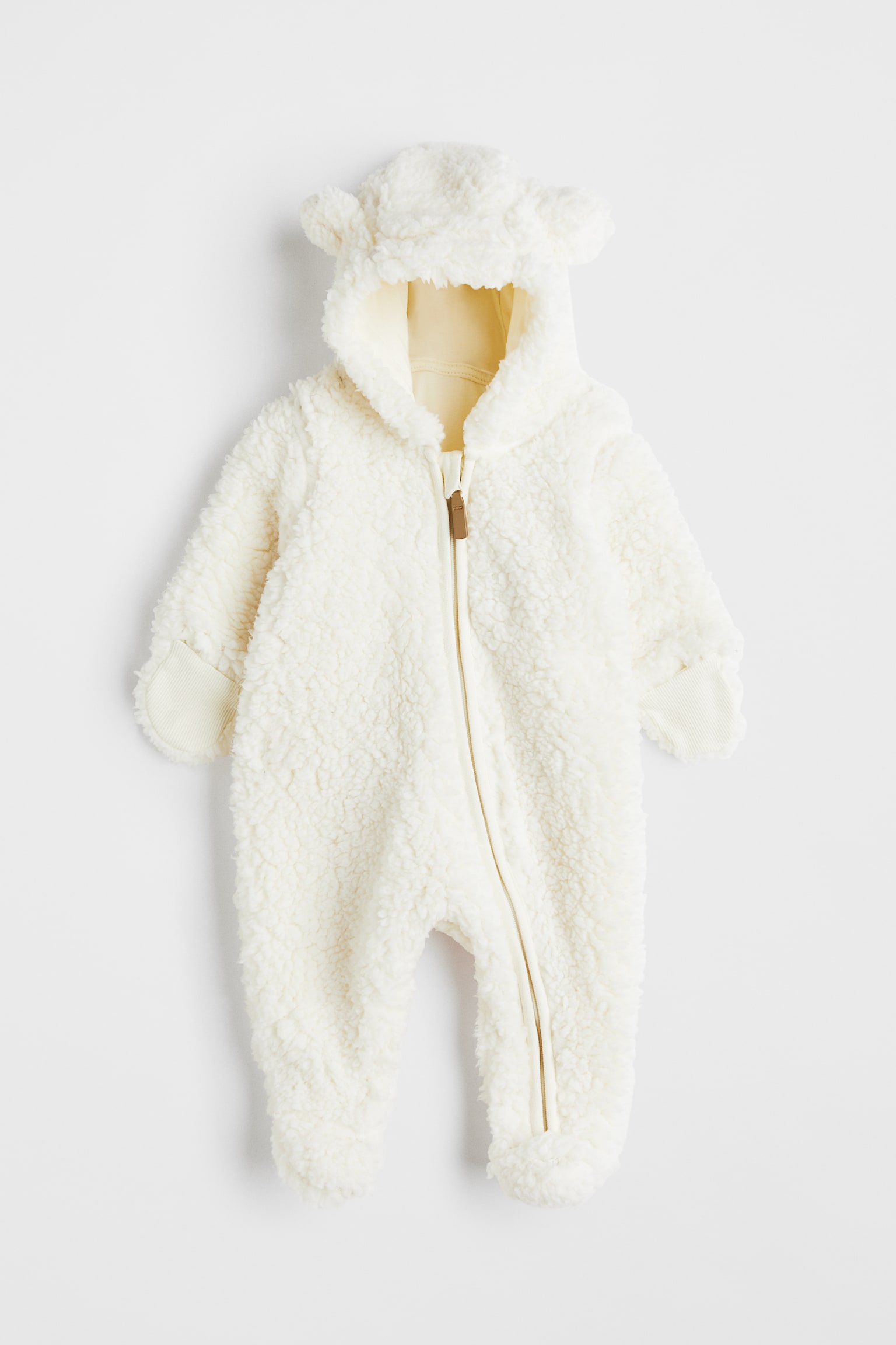 Pile all-in-one suit with ears - Natural white - 1