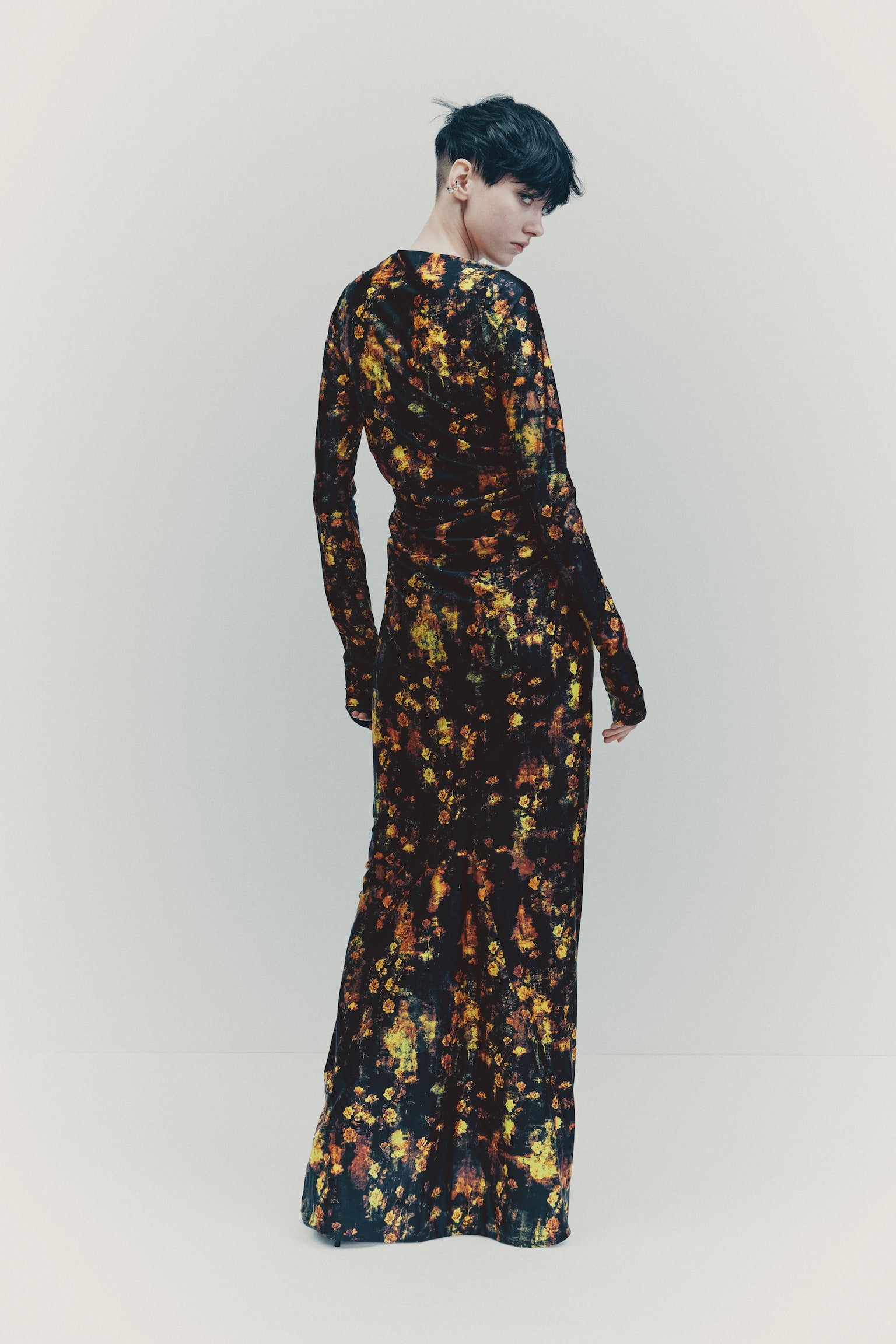 Printed dress - Black/Floral - 5