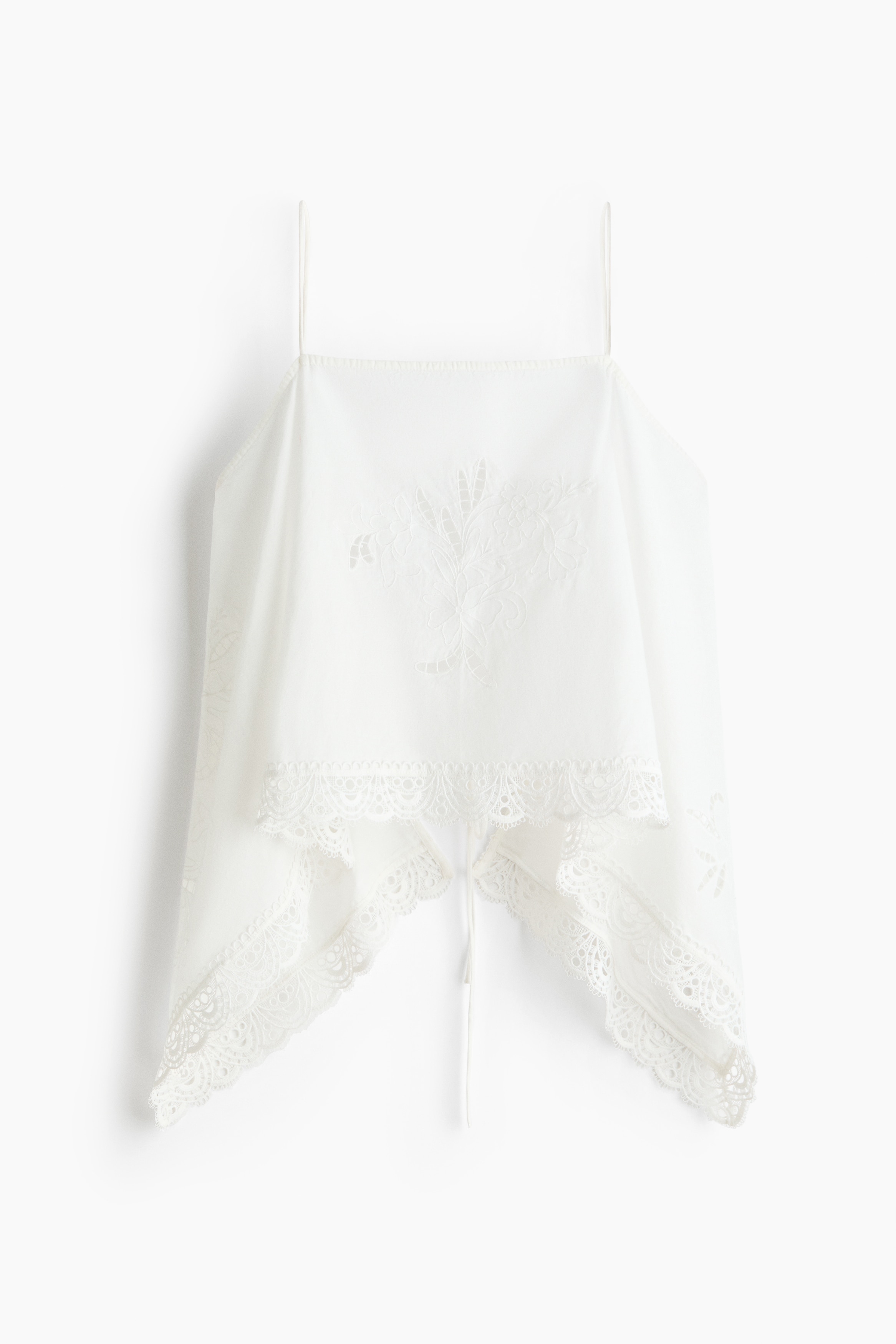 Lace-Trimmed Wrap Top - Ivory