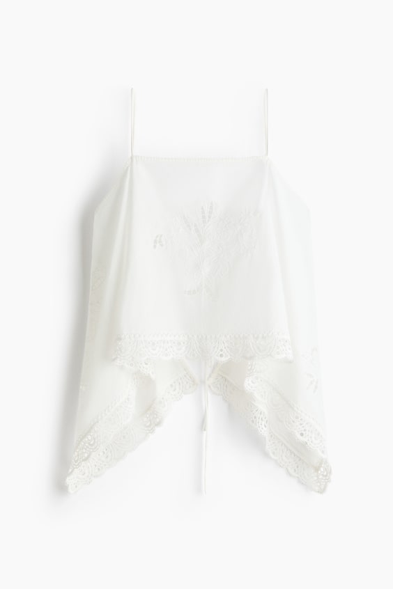 Женские топы H&M Lace-Trimmed Wrap Top
