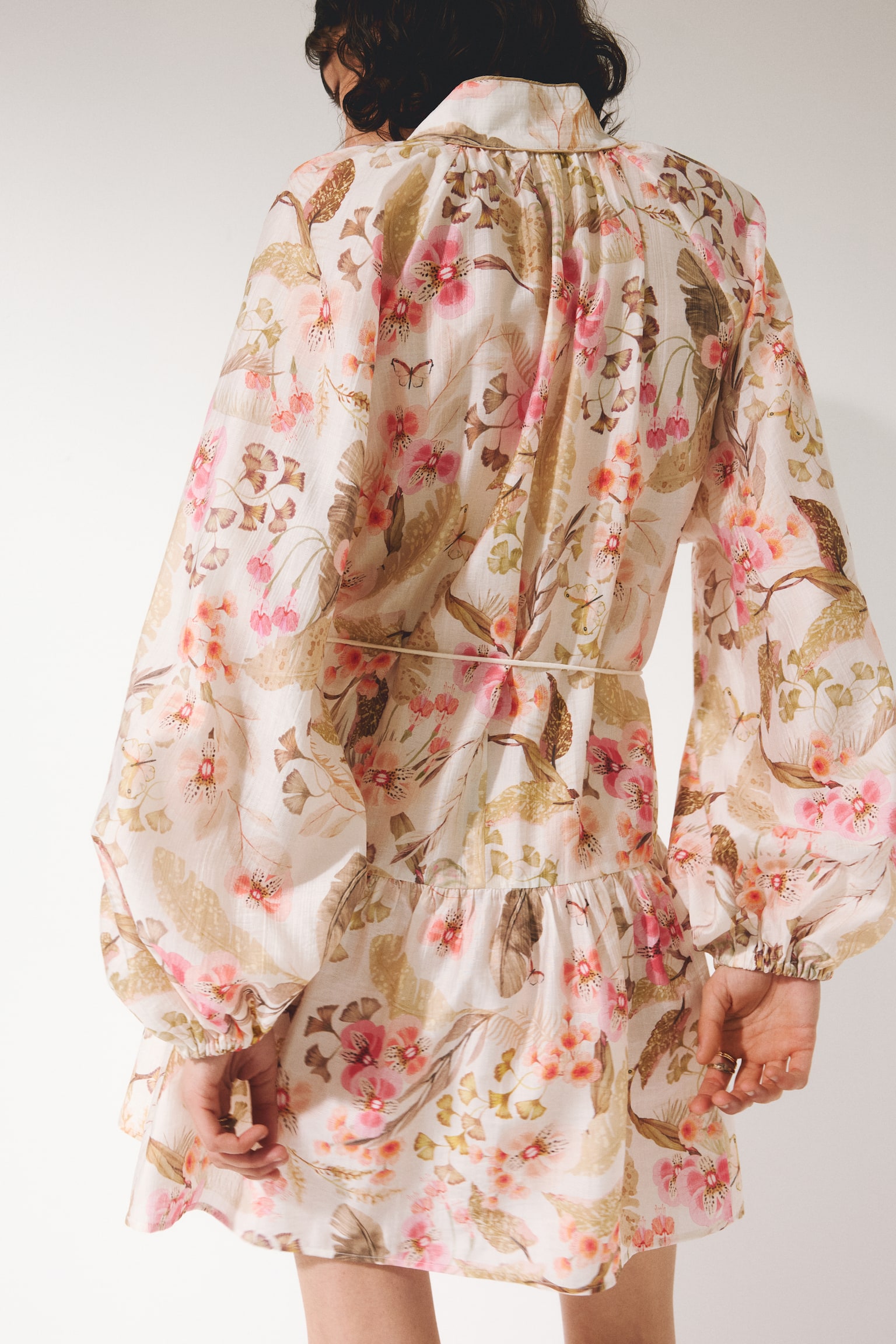 Short tunic dress - Cream/Floral - 6