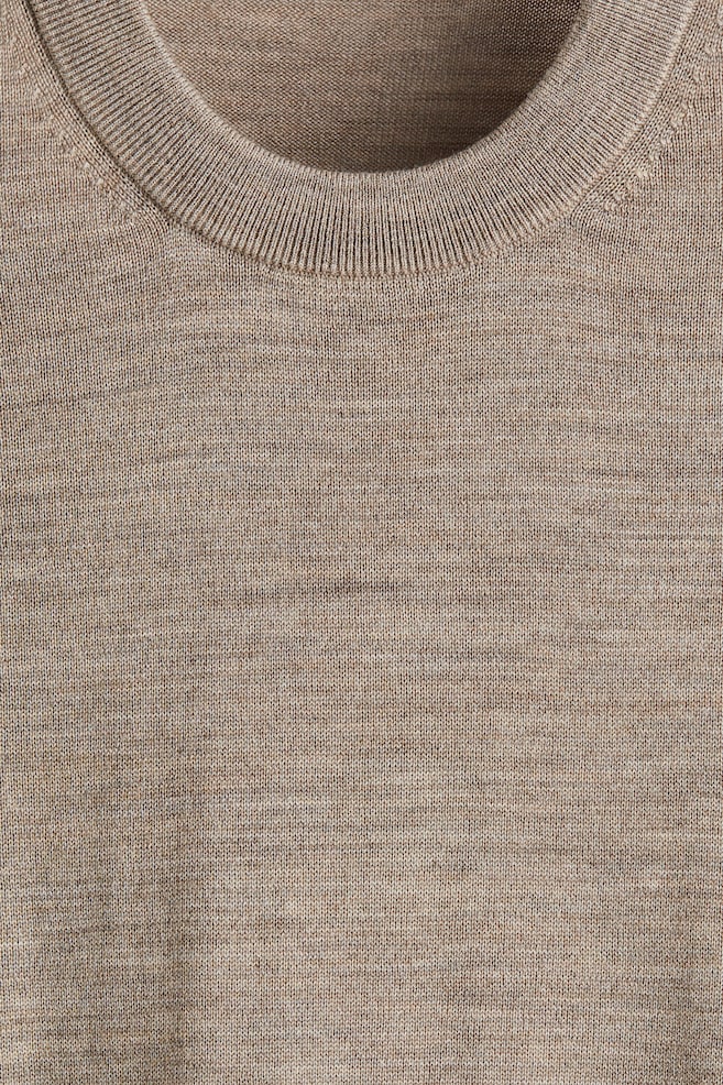 Regular-Fit Merino Wool Sweater - Beige/Dark blue/Black - 3