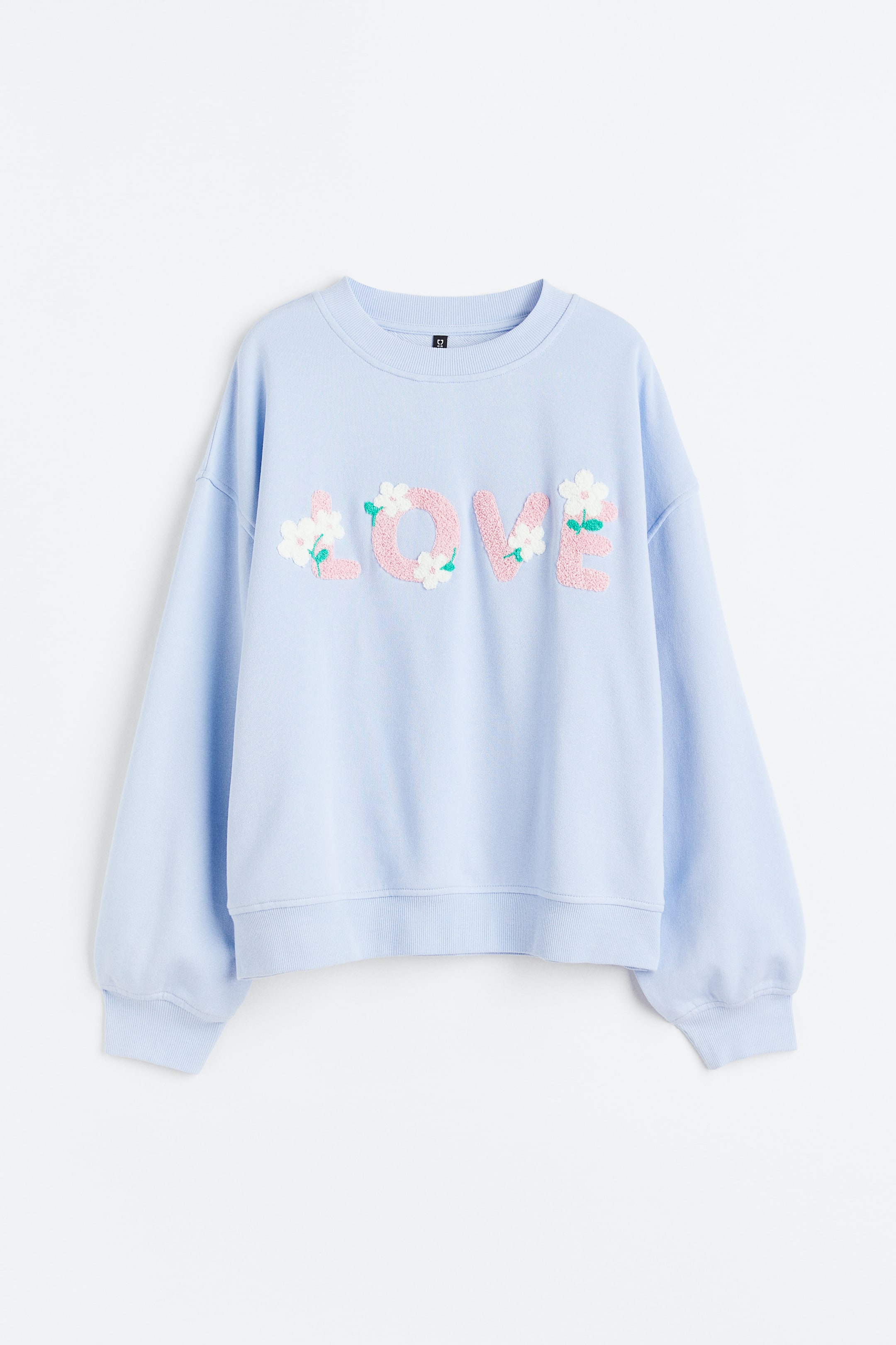 Xem ảnh lớn hơn: Áo nỉ có hoạ tiết - Màu xanh dương nhạt/Love - Ladies | H&M VN 1