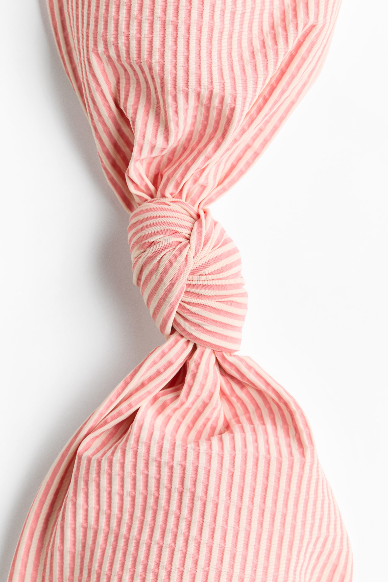 Haut de bikini bandeau coussiné - Rose/rayures beige clair/Orange - 5