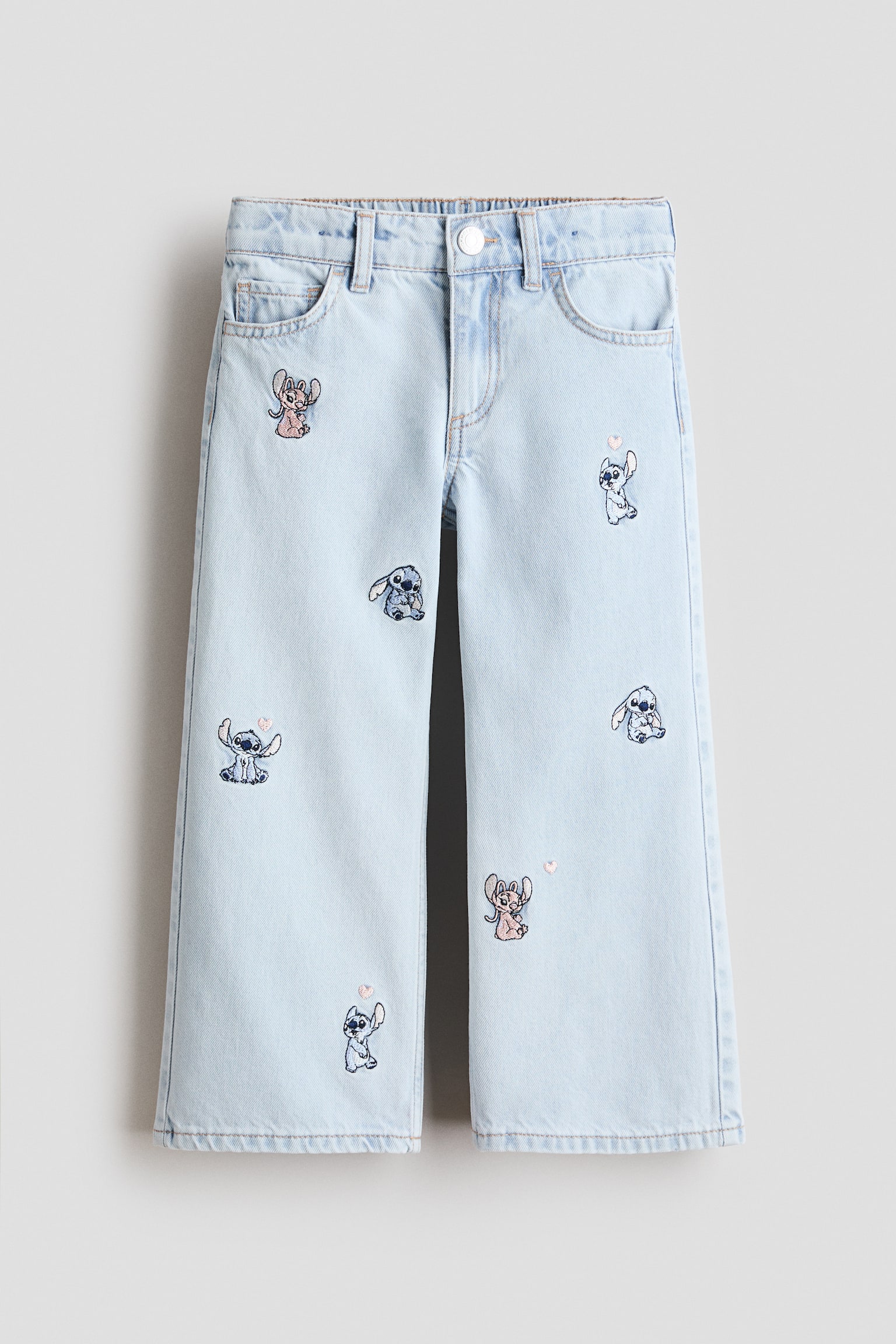 Printed Wide Leg Jeans - Lys denimblå/Lilo & Stitch/Denimblå/Minni Mus/Blek denimblå/Hello Kitty/Denimblå/Hello Kitty