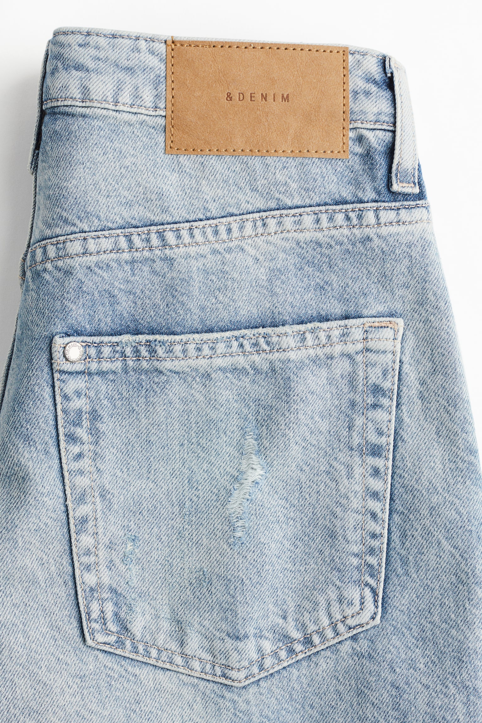 Женские джинсы H&M Straight High, цвет: Светлый джинсовый синий — фото 3